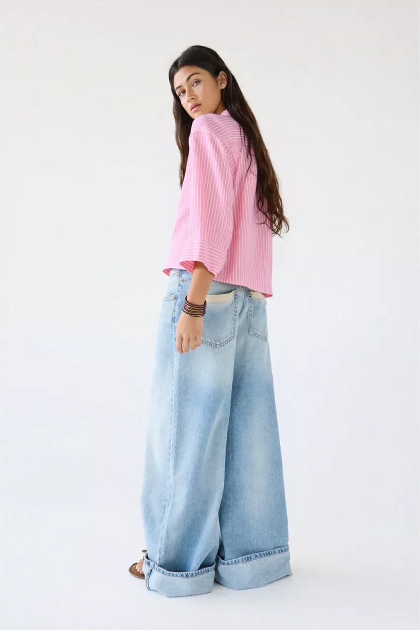 Adia PINK STRIPED LINEN SHIRT PINKSTRIPE - Image 3