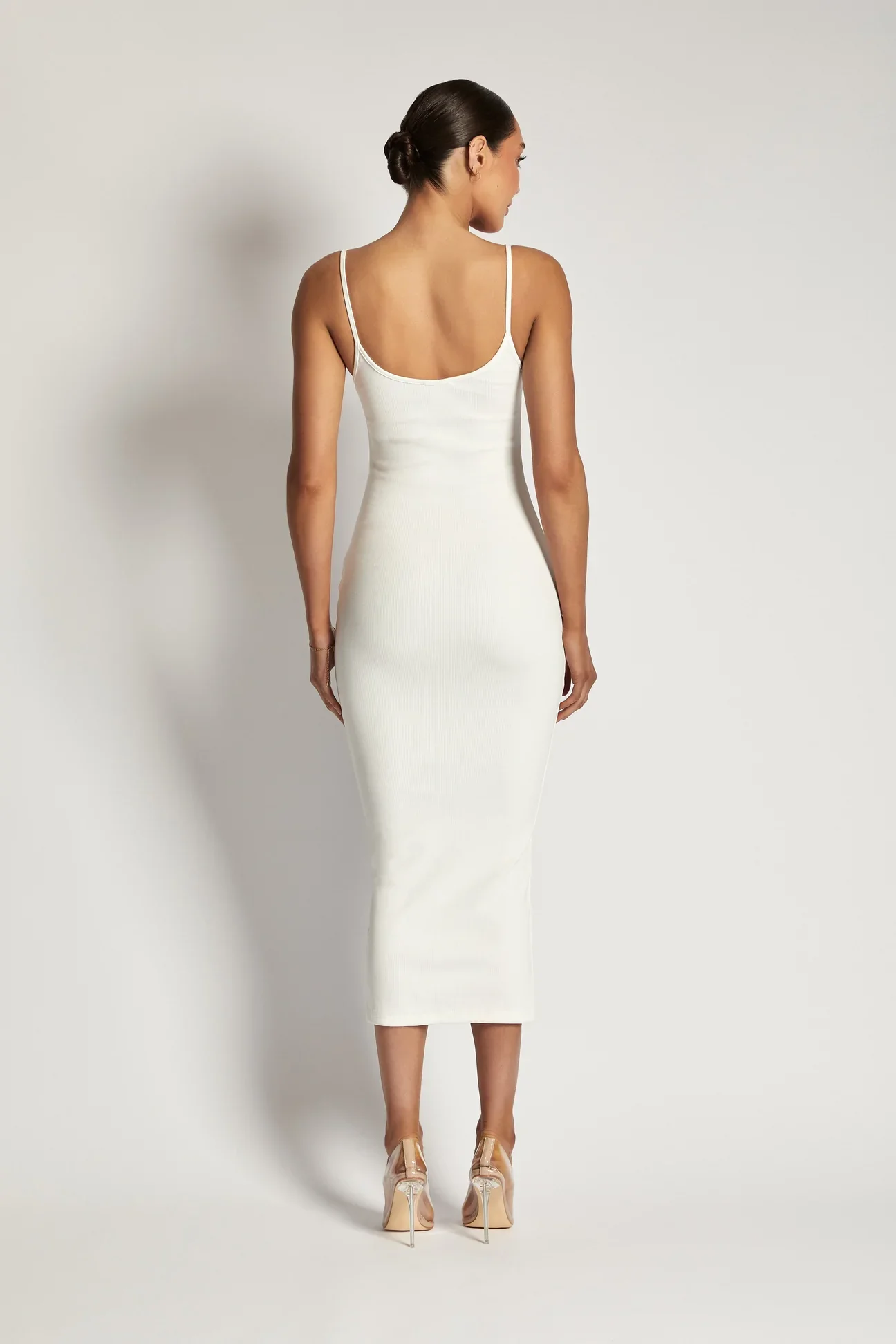 ALEXIS Ribbed Cami Midi Dress in ivory - Image 4