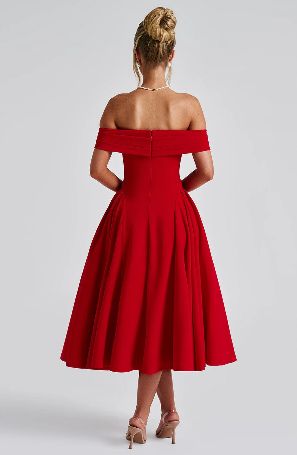 Alisa Midi Dress in Red - Image 5