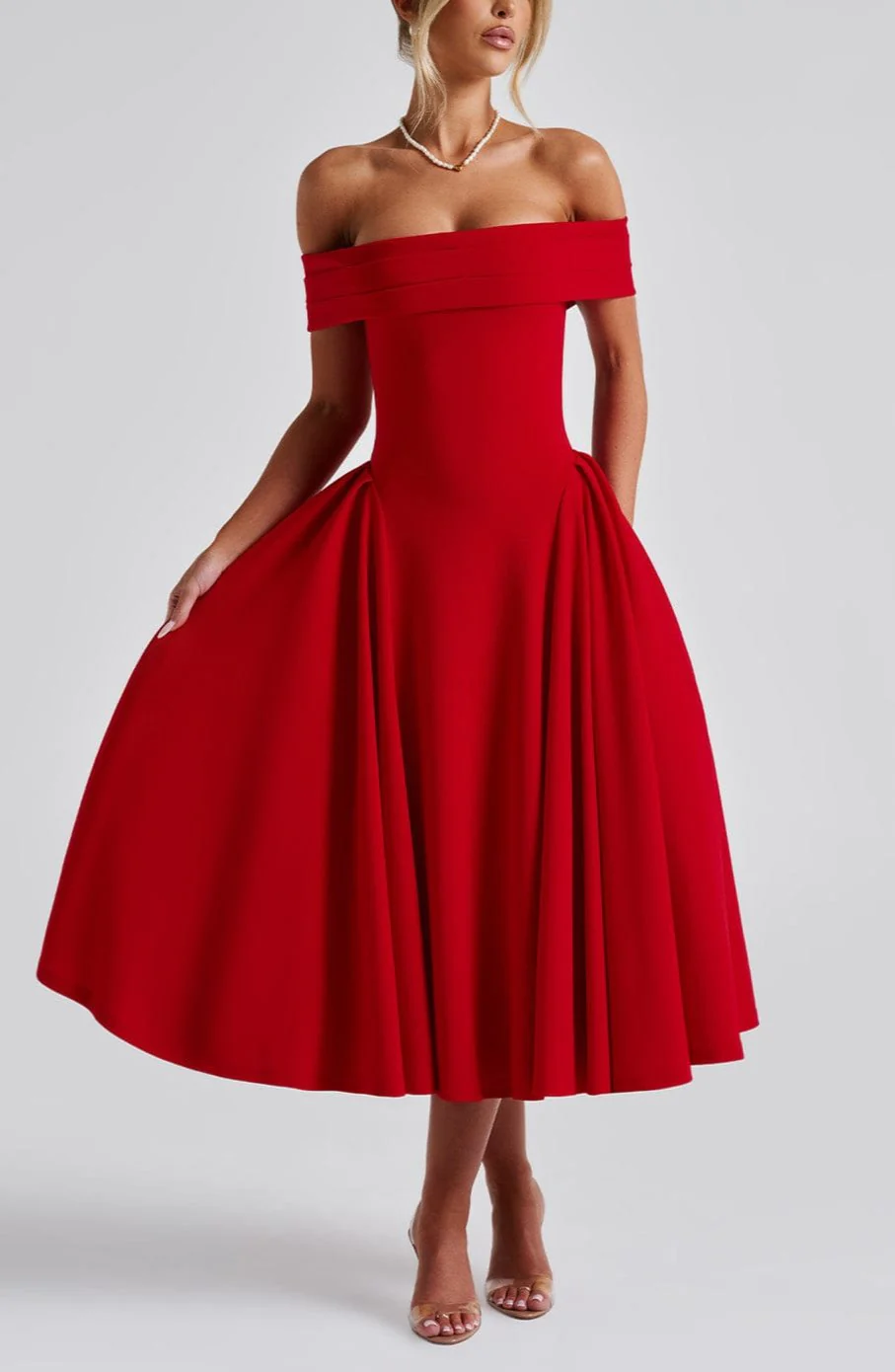 Alisa Midi Dress in Red - Image 6