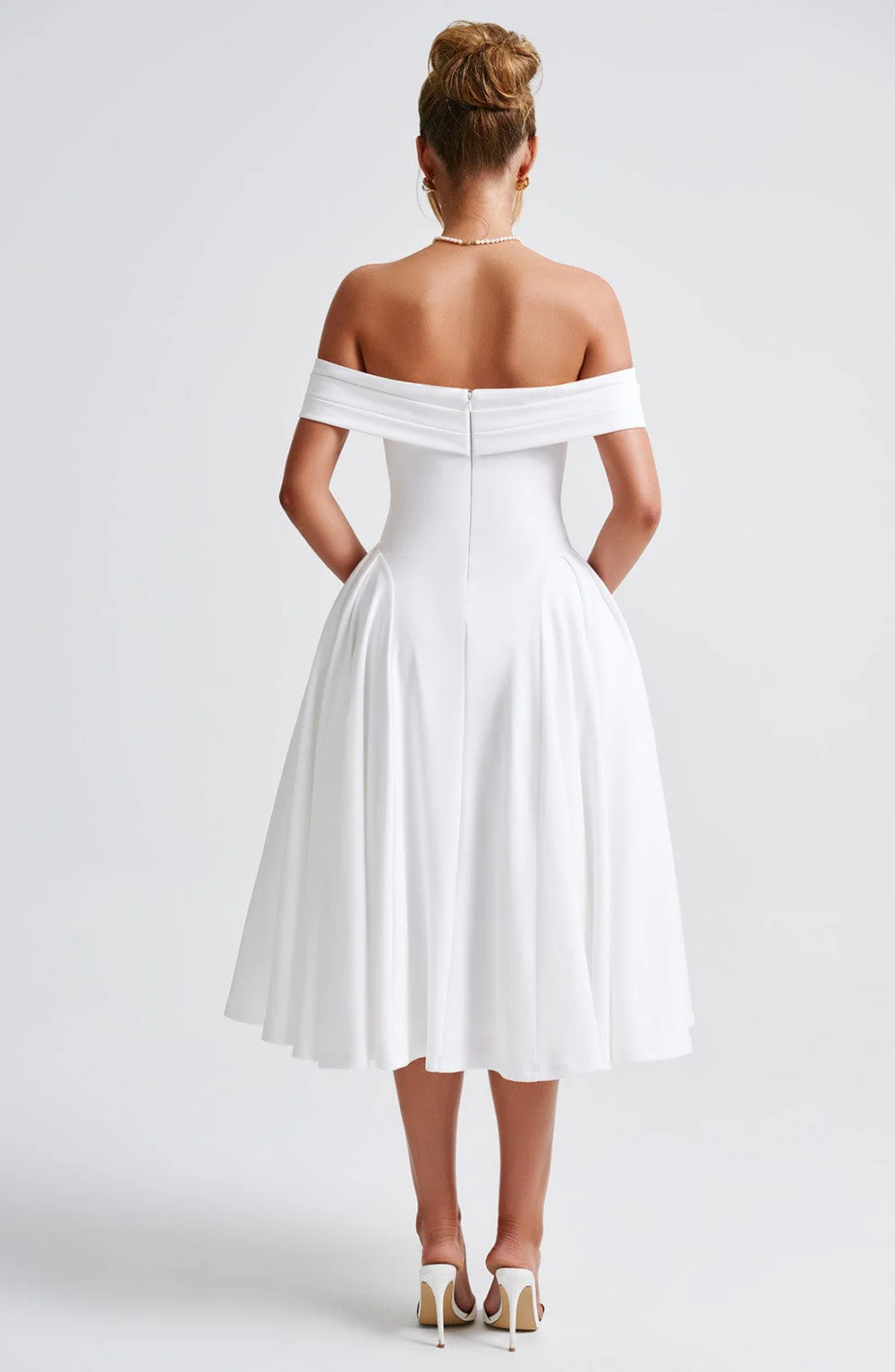 Alisa Midi Dress in White - Image 5