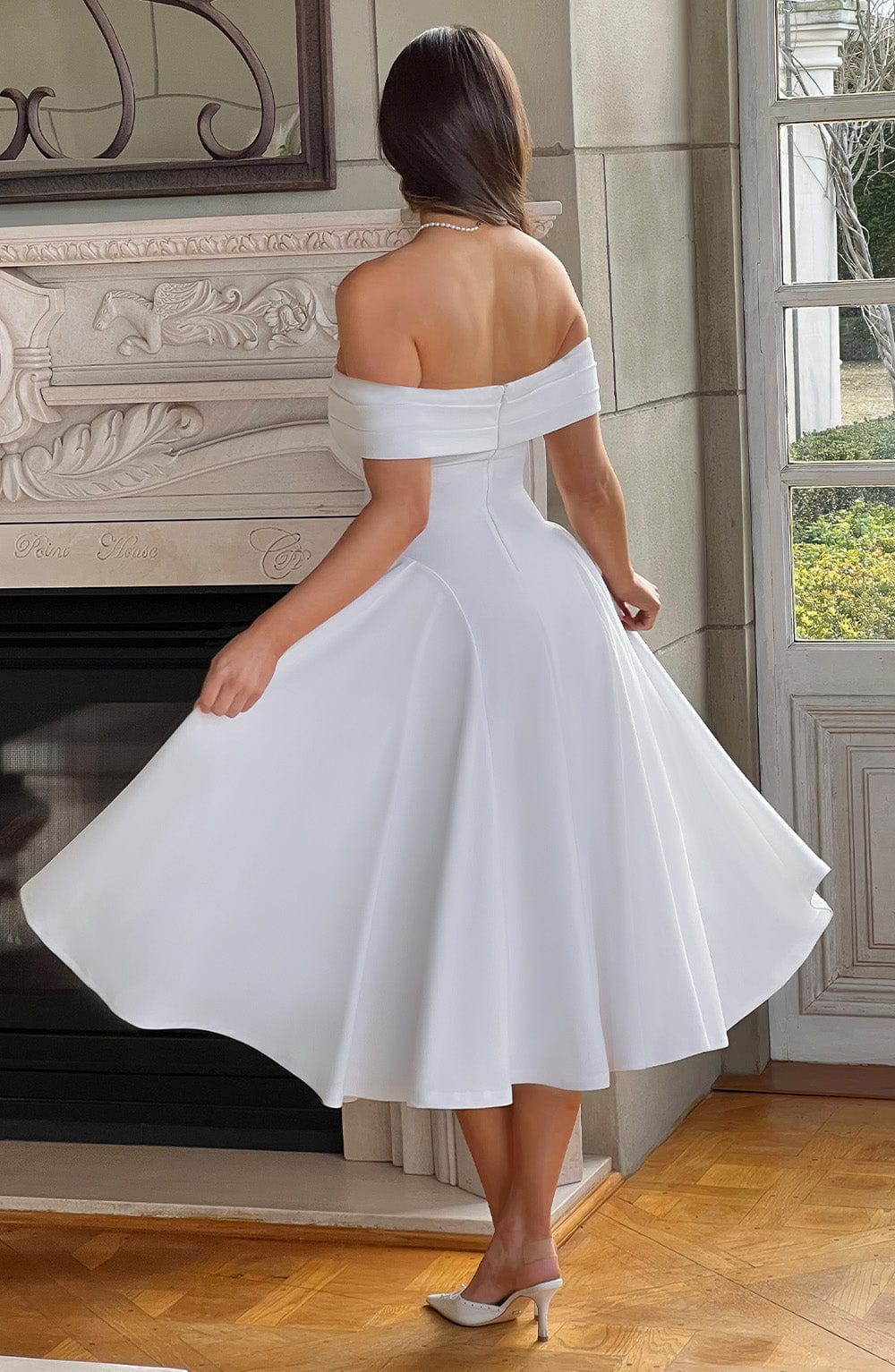 Alisa Midi Dress in White - Image 6