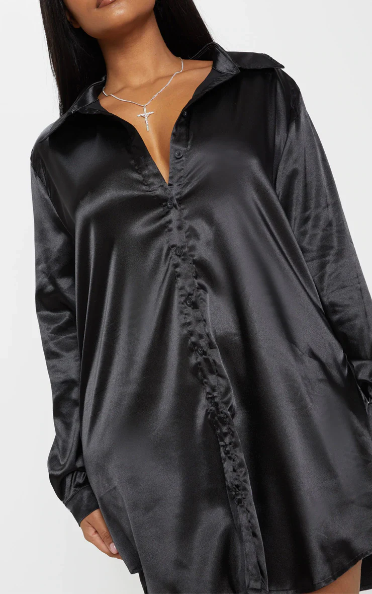 Amaira SATIN BUTTON FRONT SHIRT DRESS - Image 2