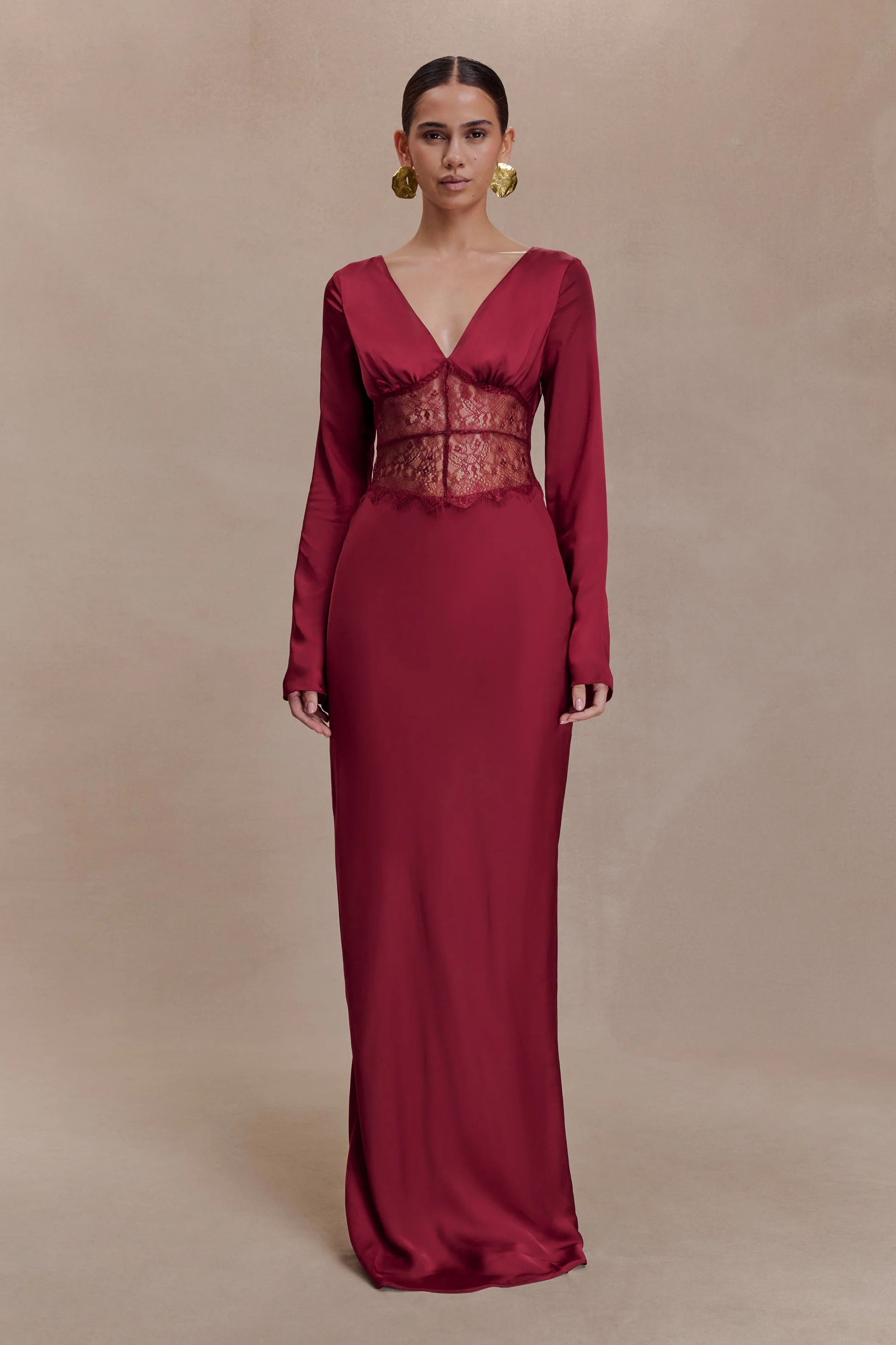 Anamaria Satin and Lace Maxi Dress - Image 2