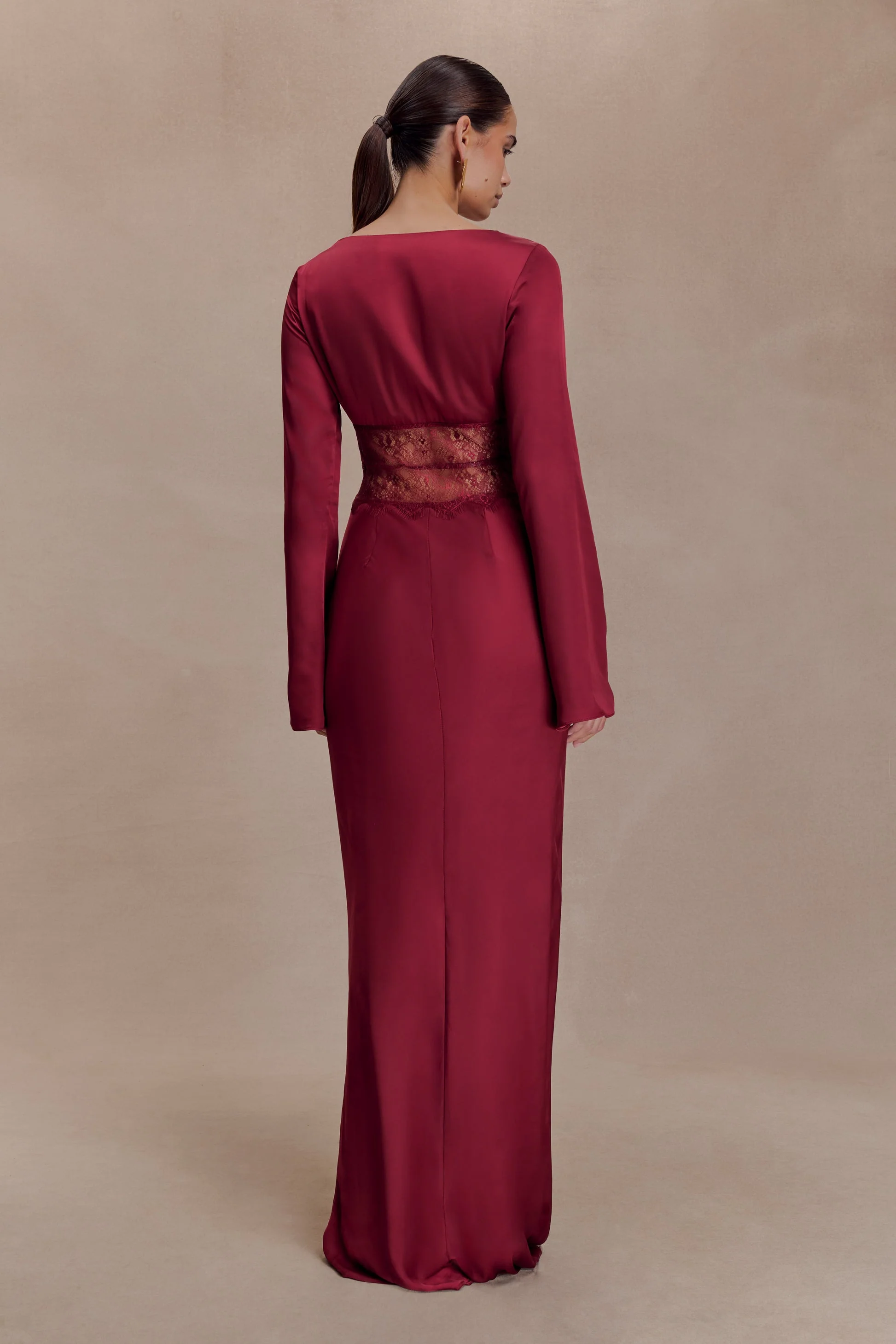 Anamaria Satin and Lace Maxi Dress - Image 3
