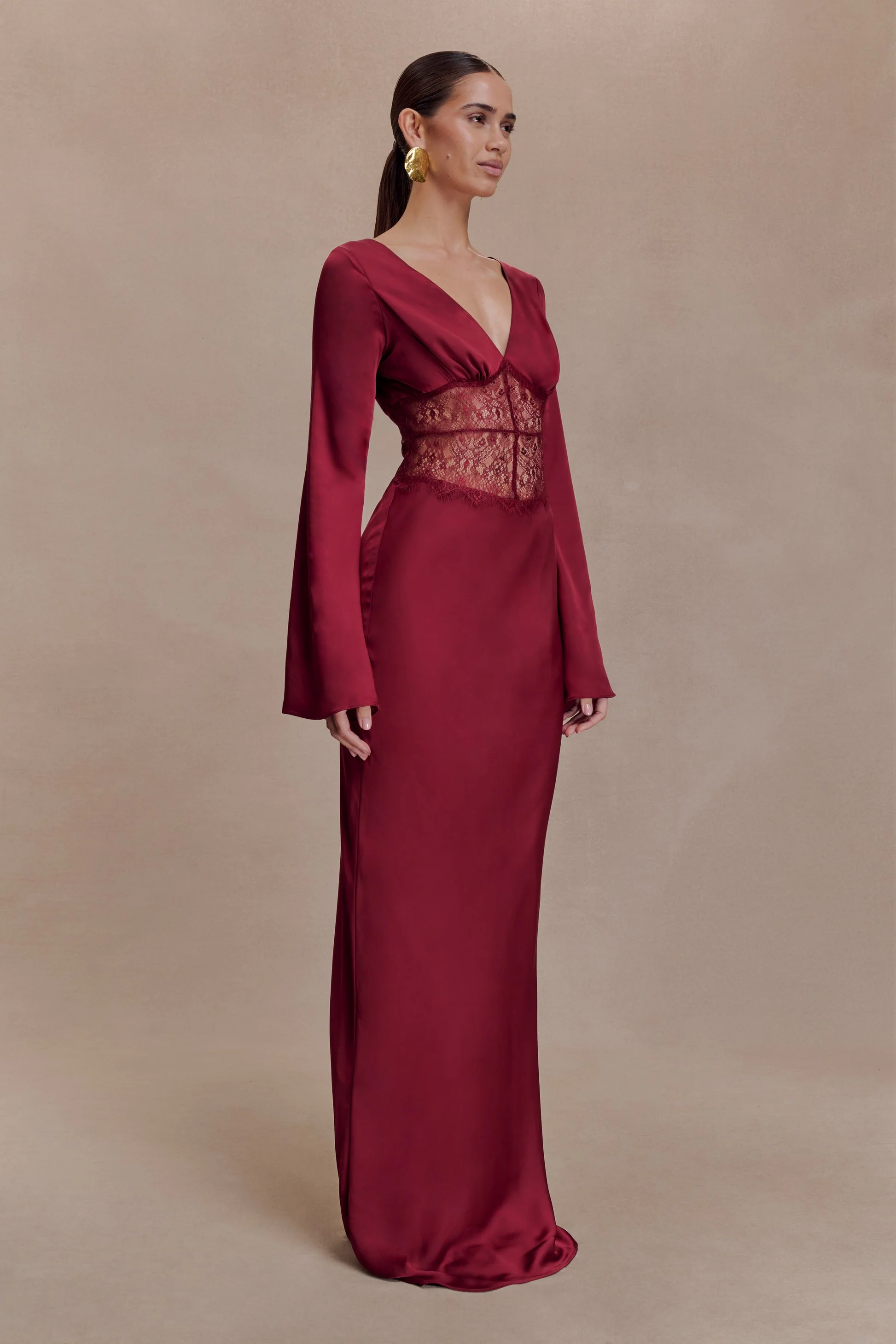 Anamaria Satin and Lace Maxi Dress - Image 4
