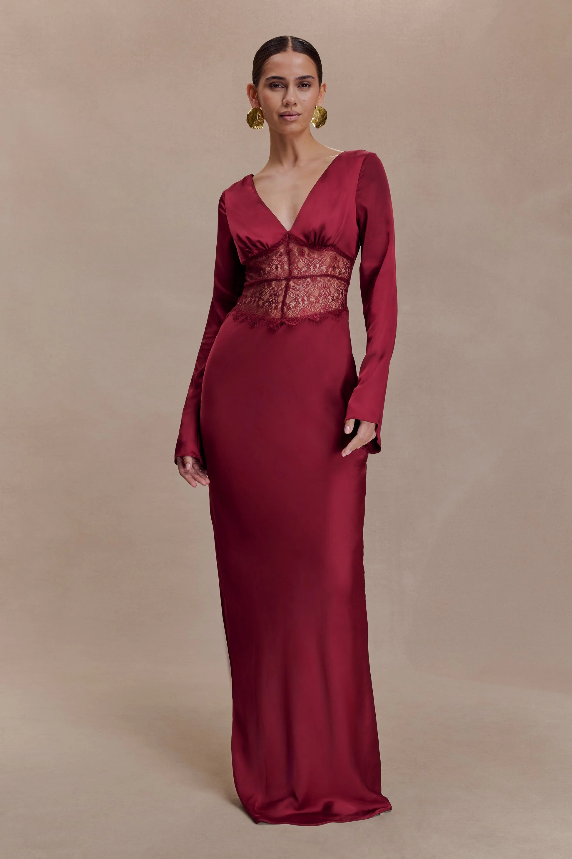 Anamaria Satin and Lace Maxi Dress - Image 5