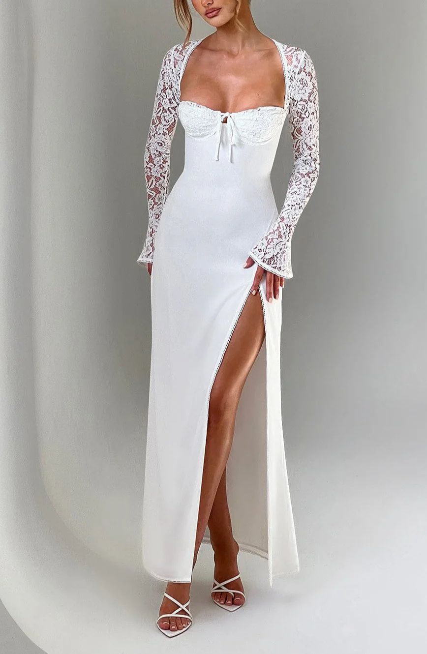 Fahina lace Maxi Dress in Ivory - Image 3