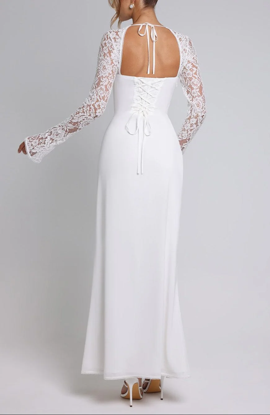 Fahina lace Maxi Dress in Ivory - Image 4