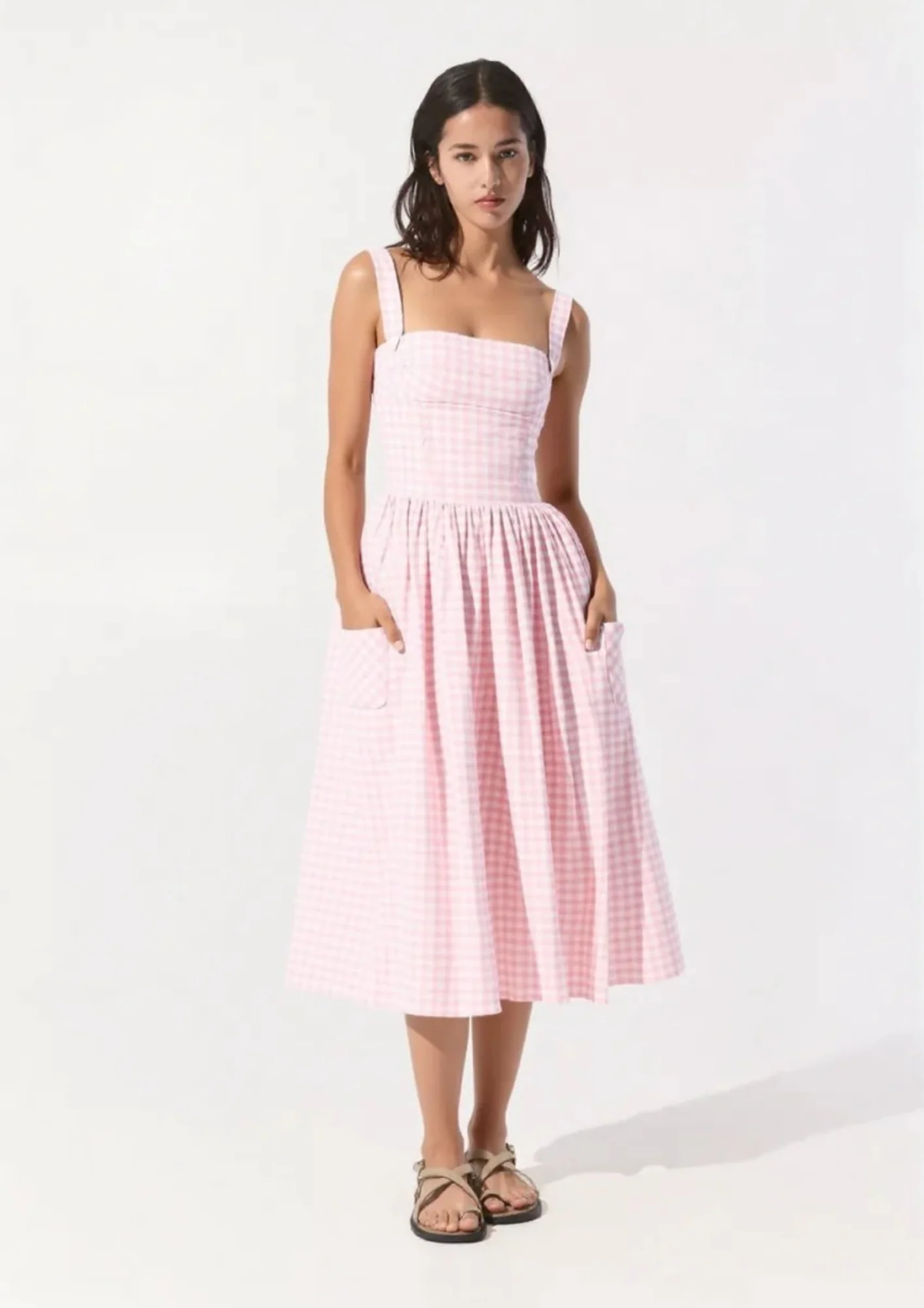 Anisia strawberry gingham midi sundress - Image 2