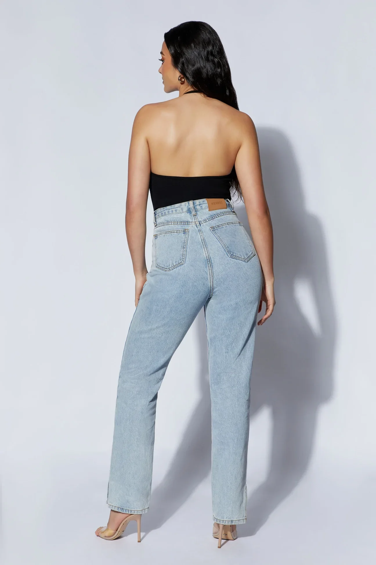 ARDEN Halter Neck Ribbed Bodysuit - Image 5