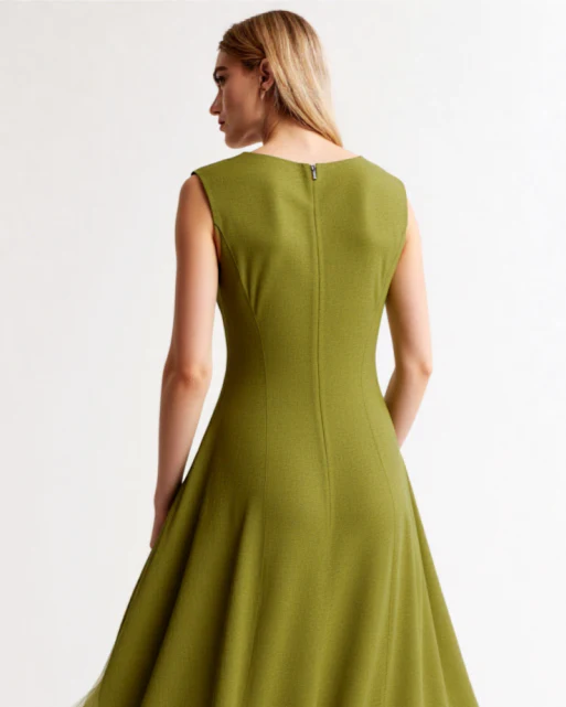 Arla LINEN BLEND MIDI DRESS BLACK - Image 7