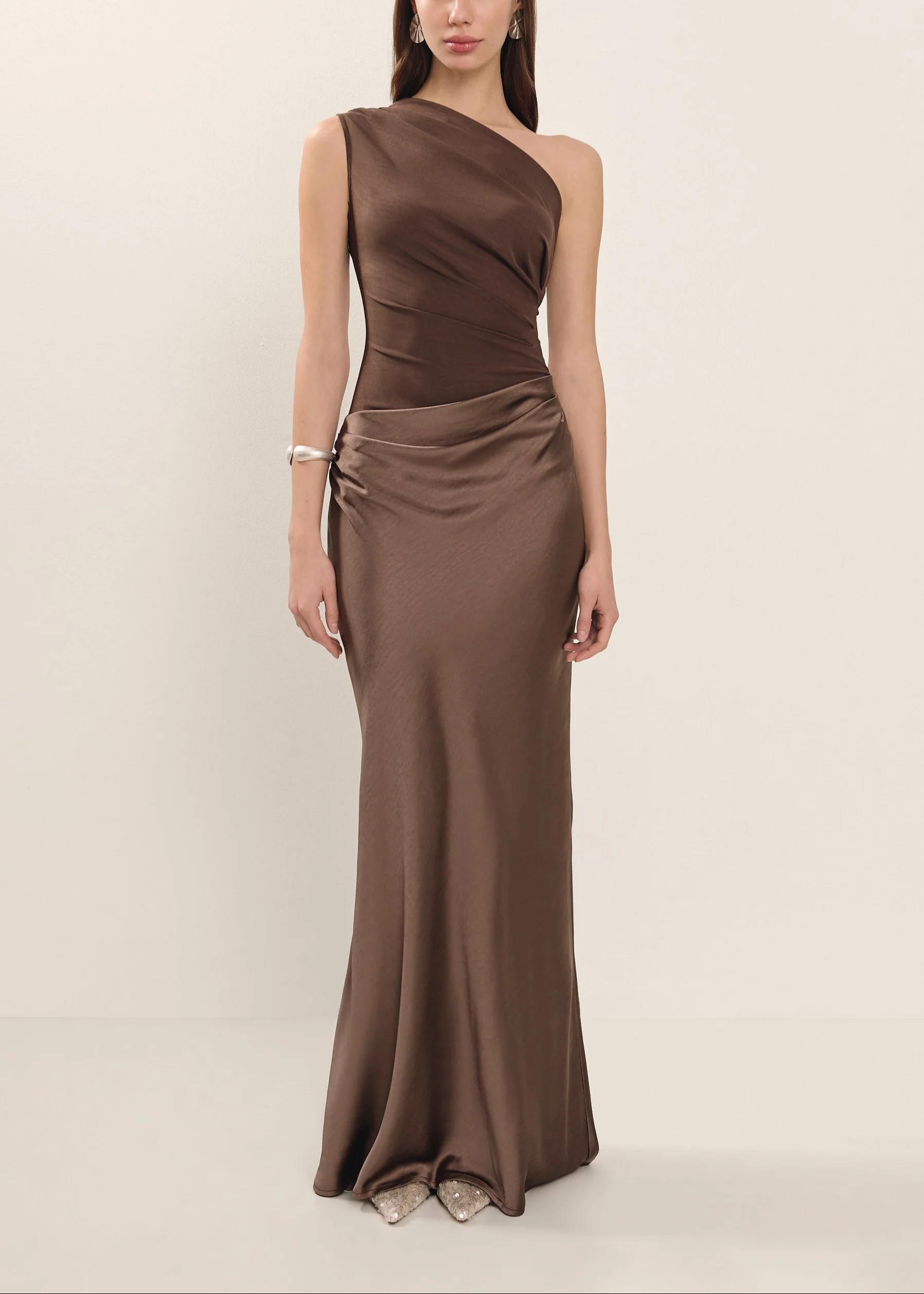 Asya Midnight Blue Satin Maxi Dress - Image 7