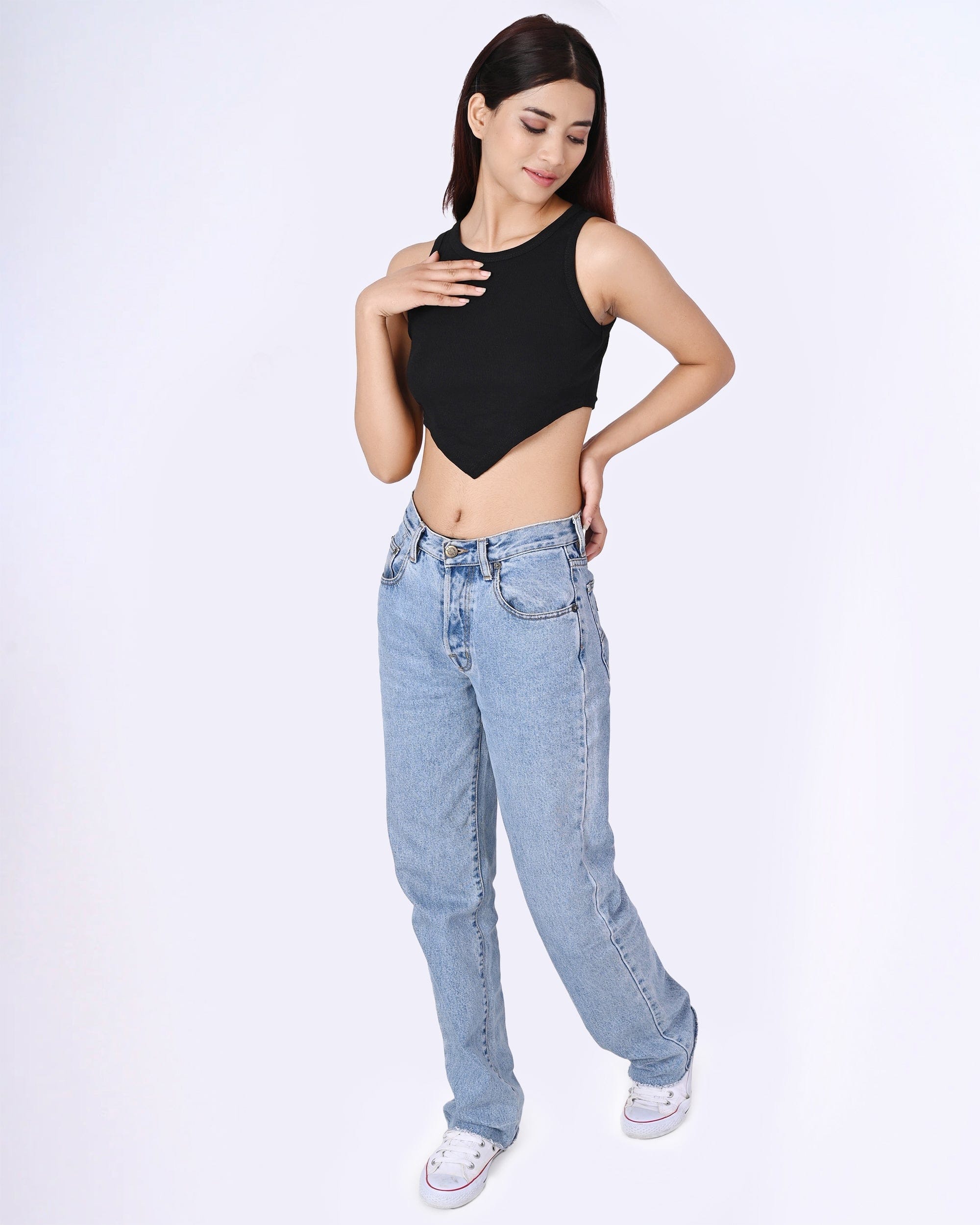At My Best sleeveless white ribbed crop top - Image 12