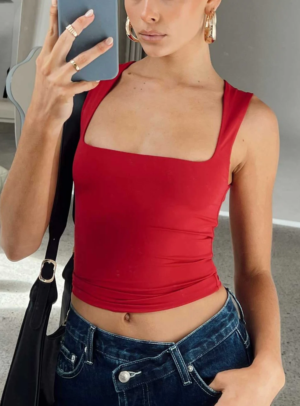 Tamsin Back in time top red - Image 5