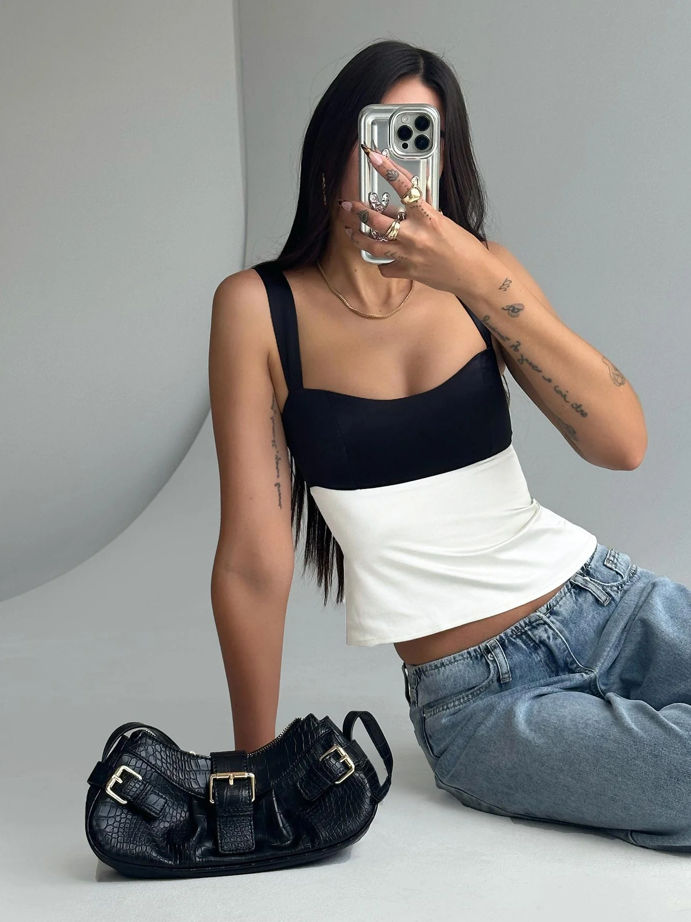 Bellamy Top in cream and black - Image 3