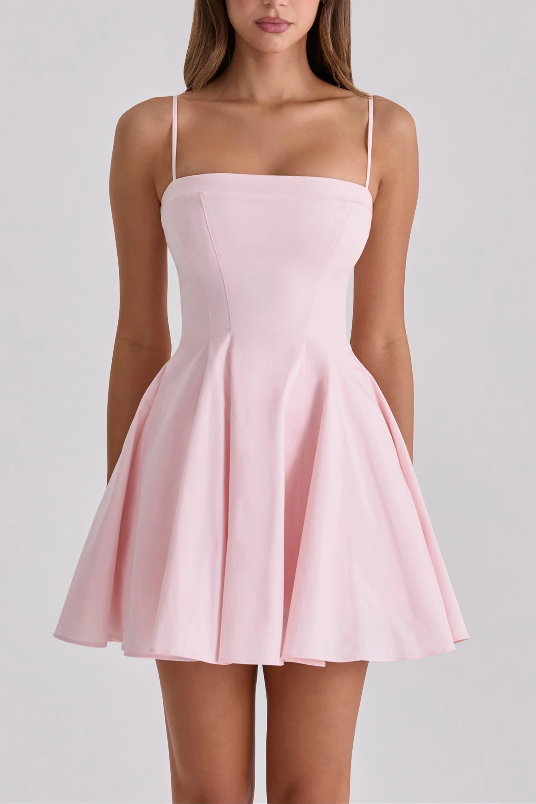 Belle Mini Dress in Baby Pink