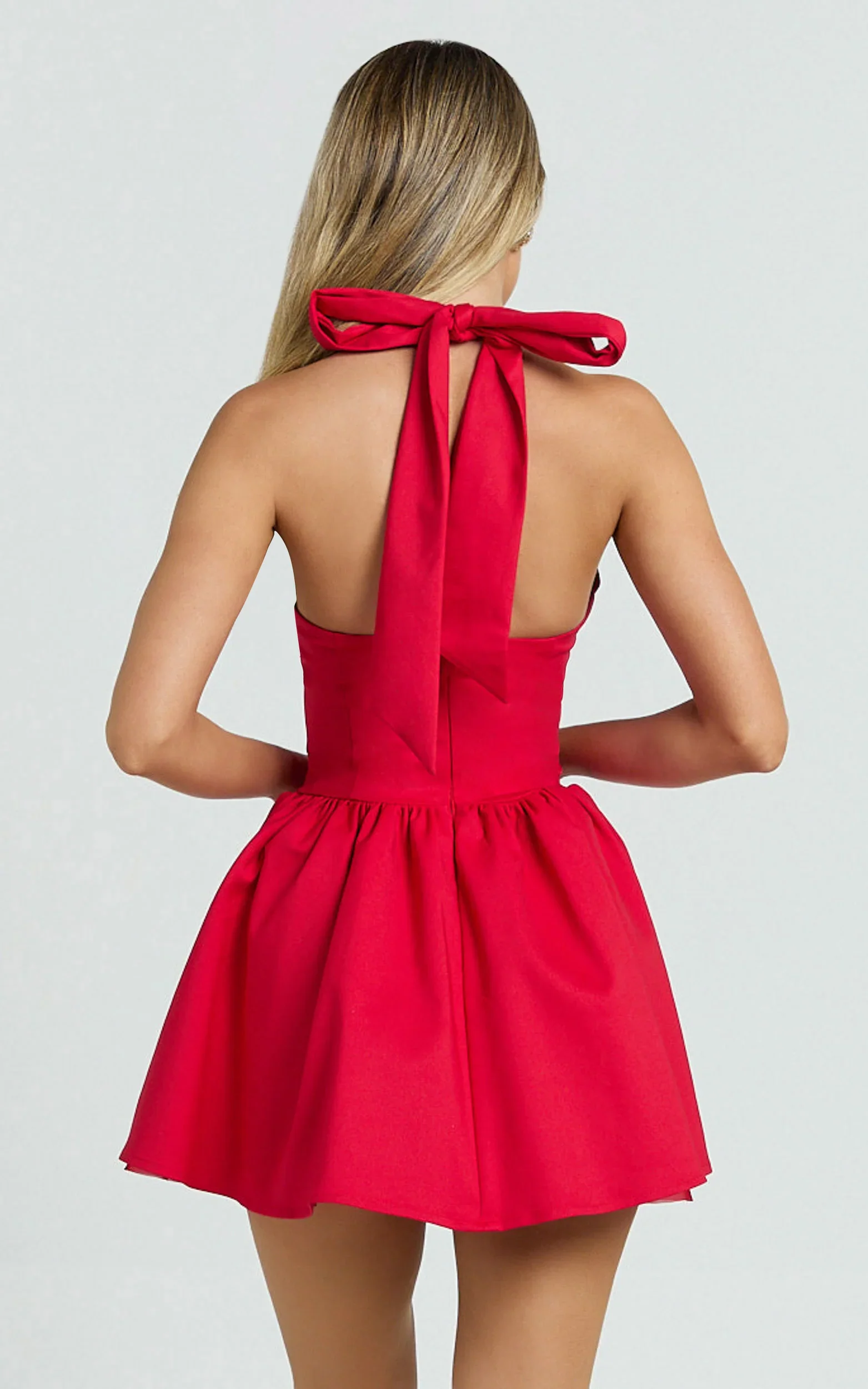 Betty fit and flare Mini Dress in Red - Image 4