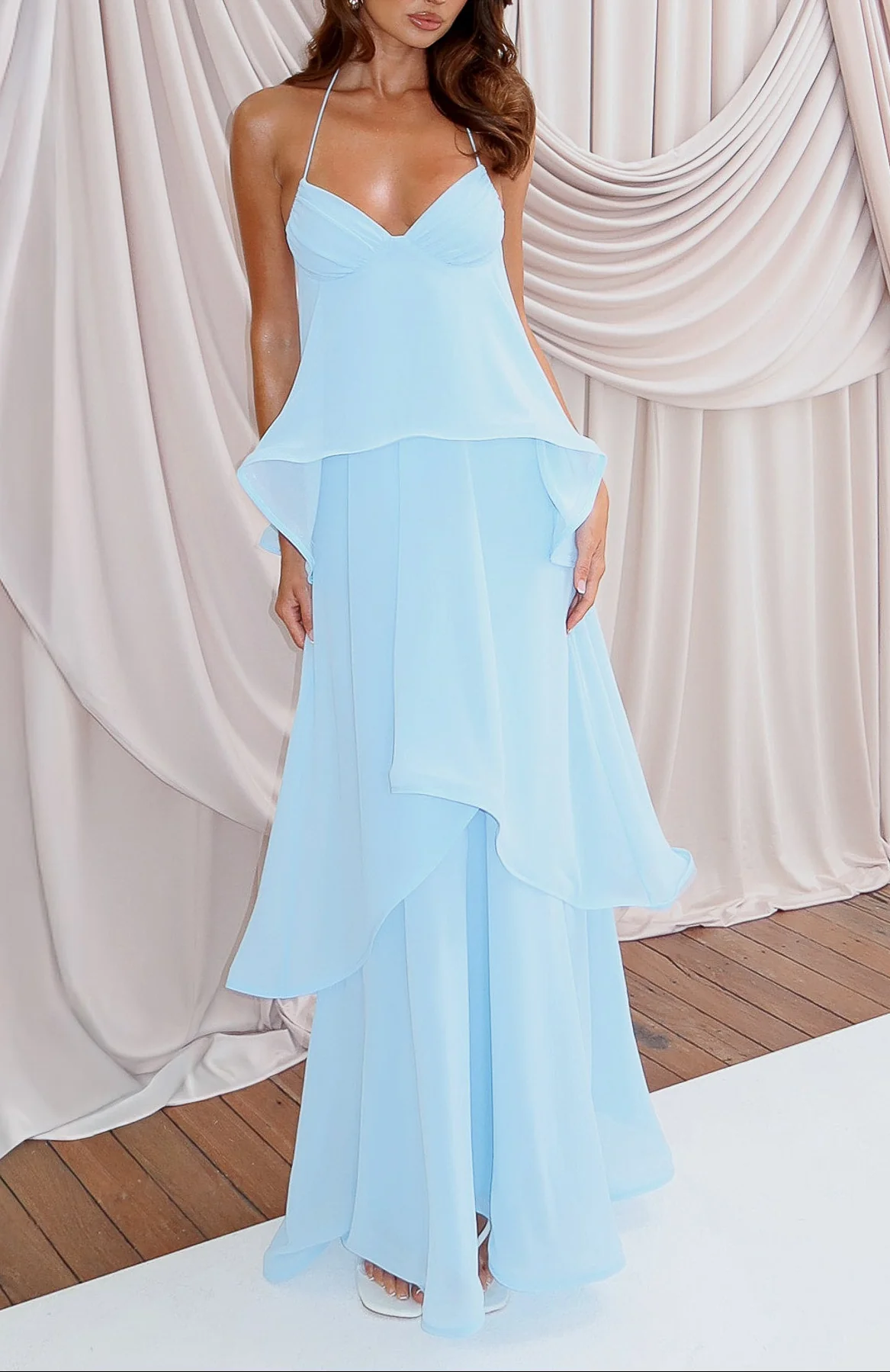 Blue Serenity Layered Maxi dress - Image 5