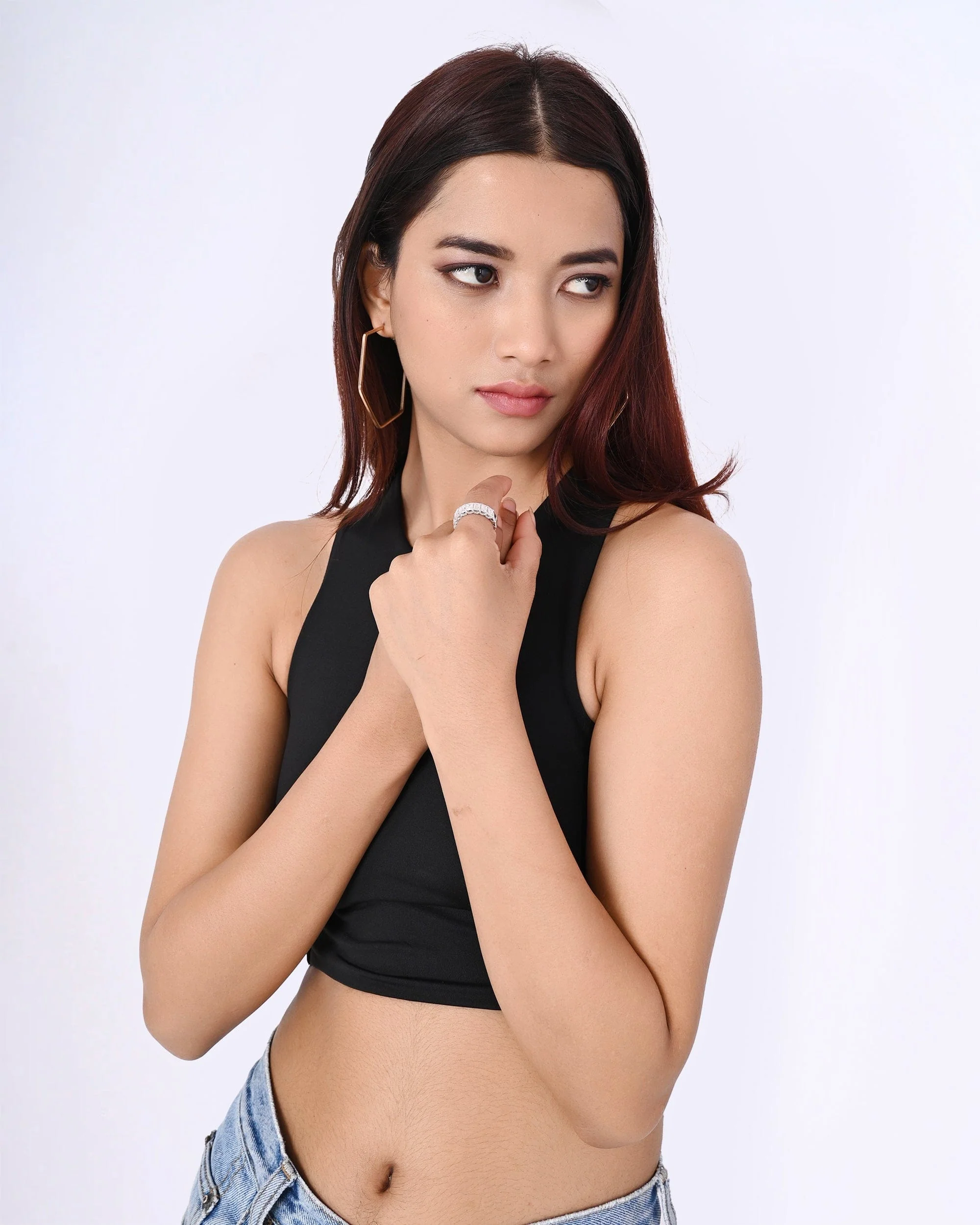 Boss Babe white crop top with hollow cut outs - Image 11