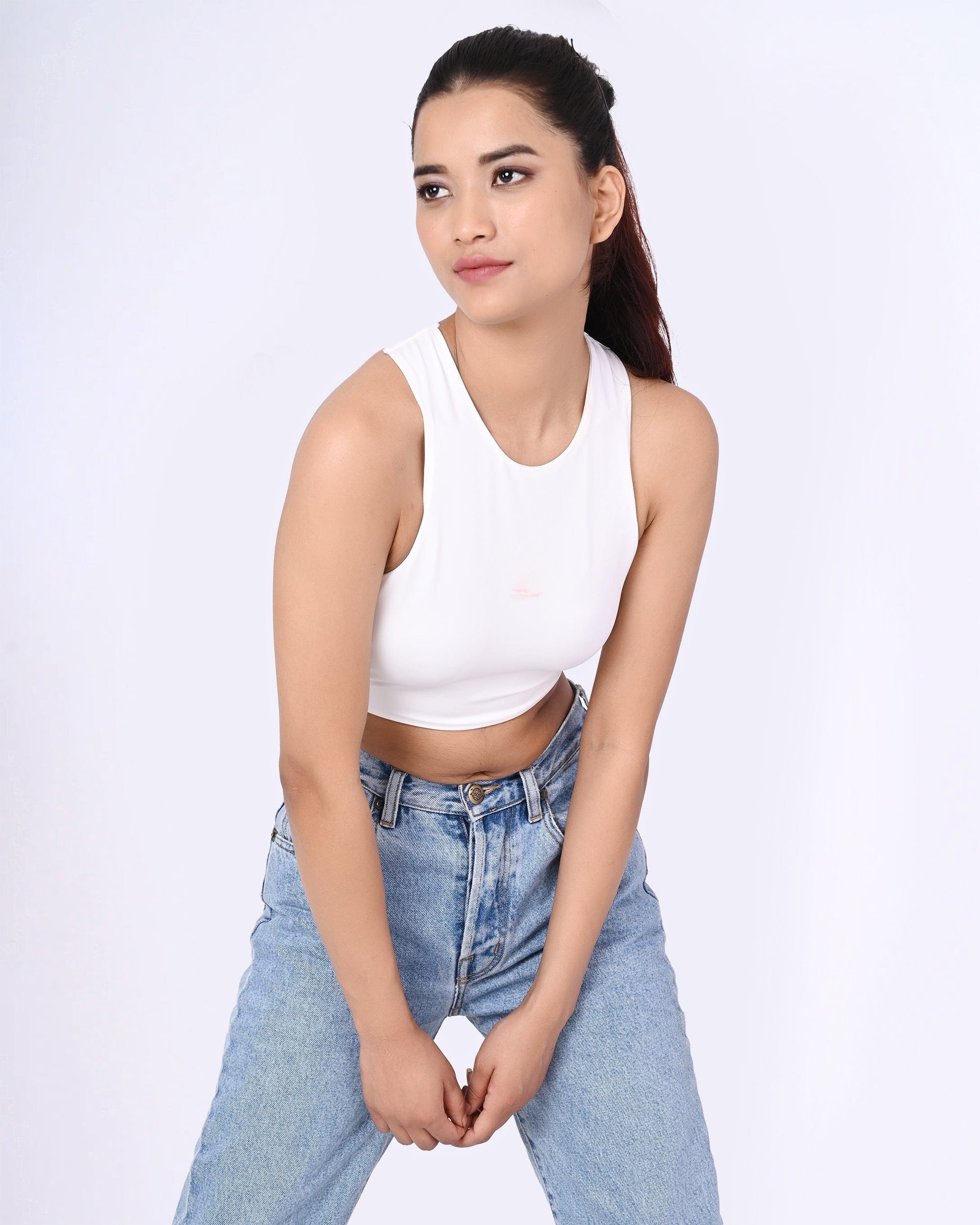 Boss Babe white crop top with hollow cut outs - Image 6