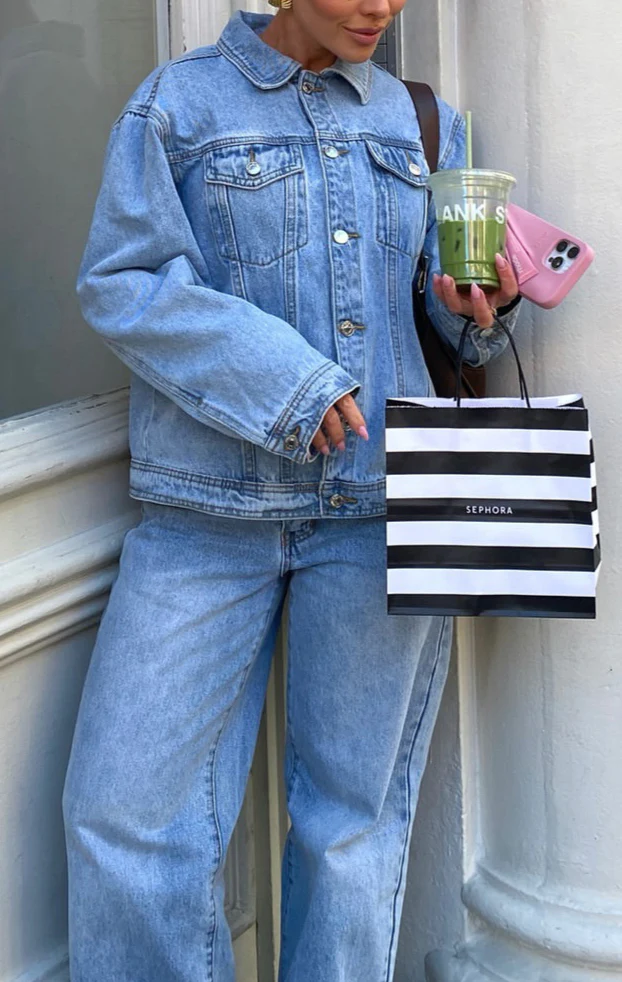 Brielle Denim Jacket Acid Wash in Black - Image 11