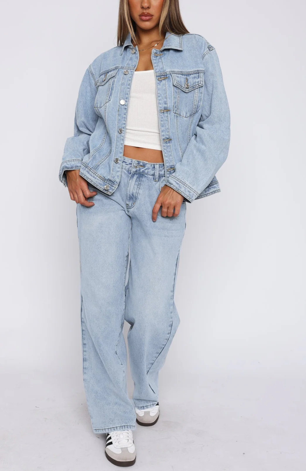 Brielle Denim Jacket Acid Wash in Black - Image 14