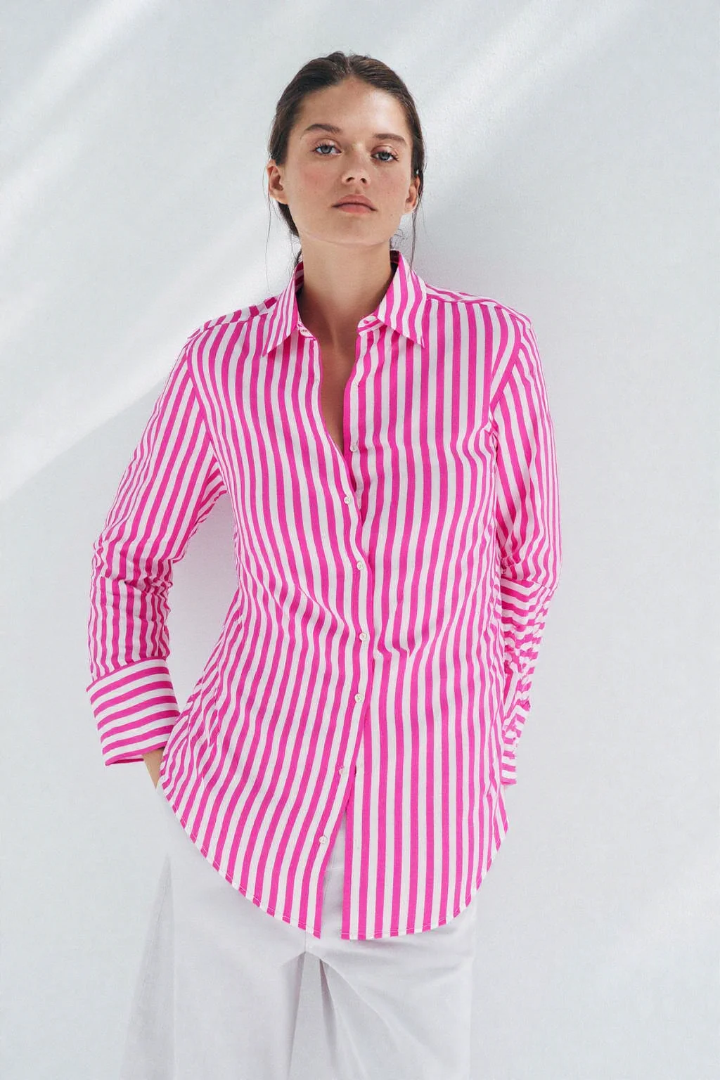 Calla STRIPED LINEN BLEND SHIRT PINKSTRIPE - Image 3