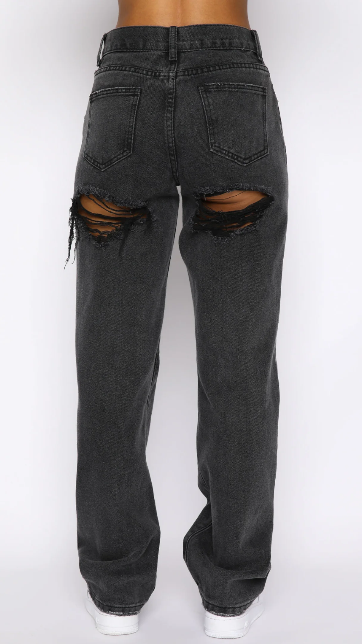 Callista Mid Rise Straight Leg Jeans Acid Black - Image 3