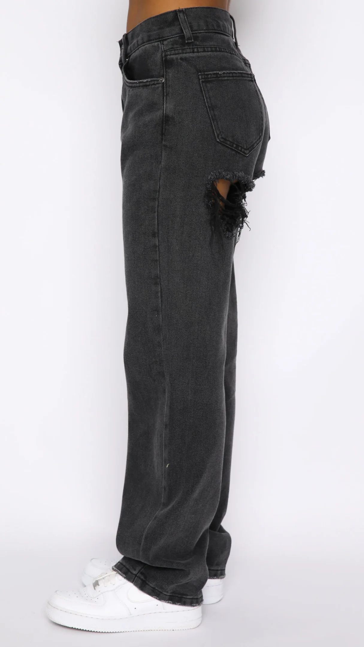 Callista Mid Rise Straight Leg Jeans Acid Black - Image 4