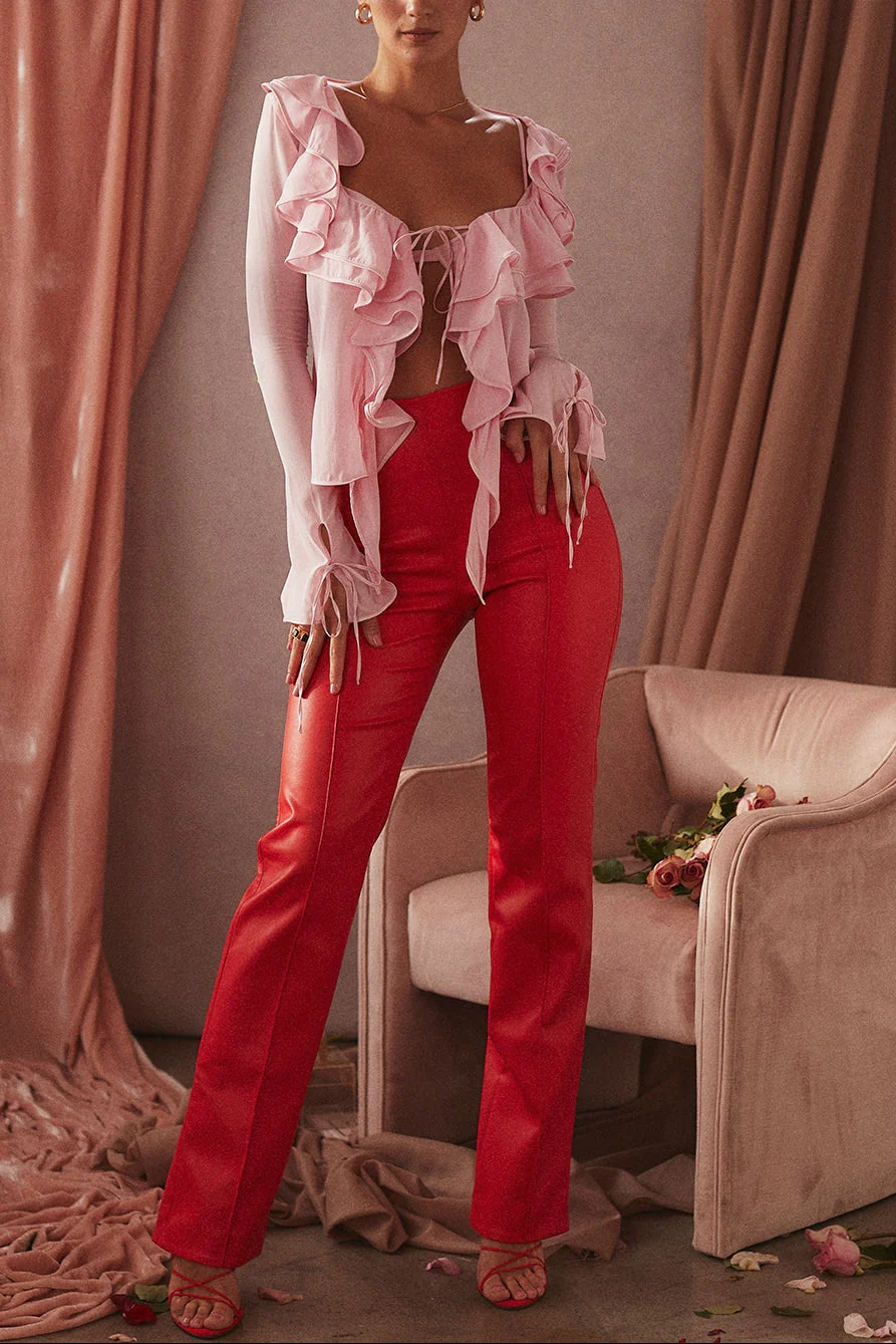 Camila Pink Ruffle Top