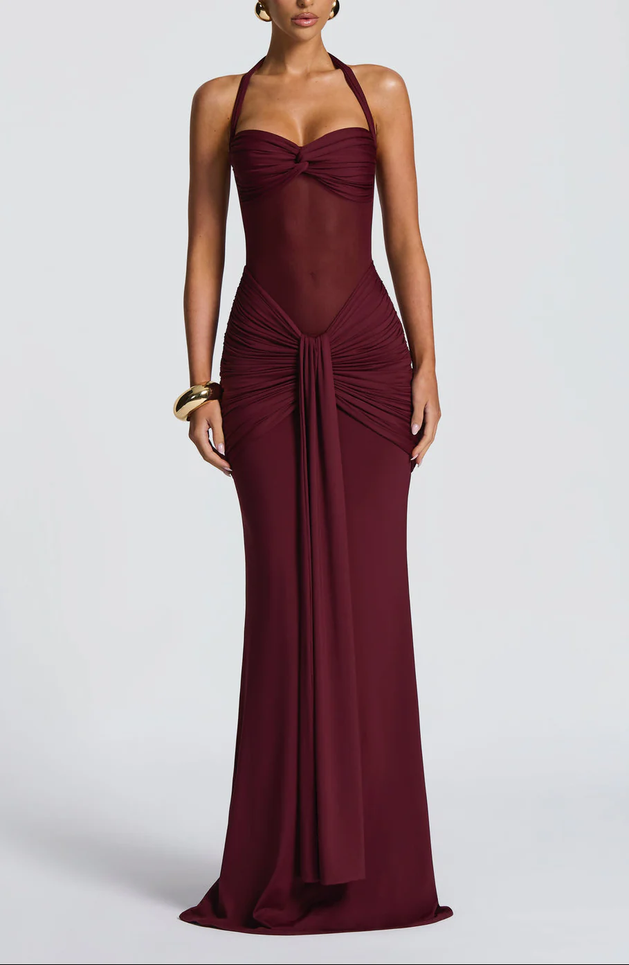 Carla Meshplay Maxi Dress - Cherry Lacquer - Image 6