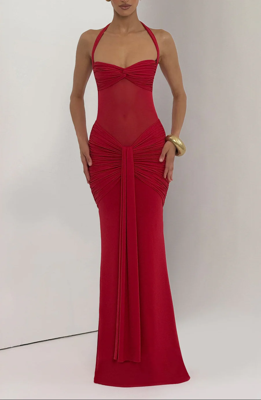 Carla Meshplay Maxi Dress - Red - Image 3