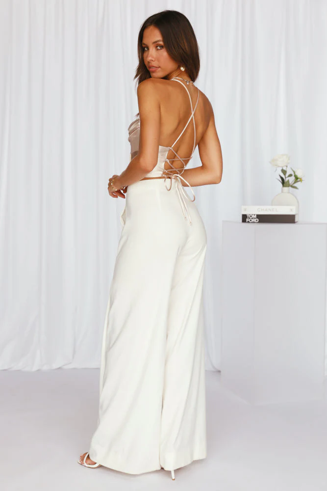Celina Champagne Satin Corset Top - Image 3