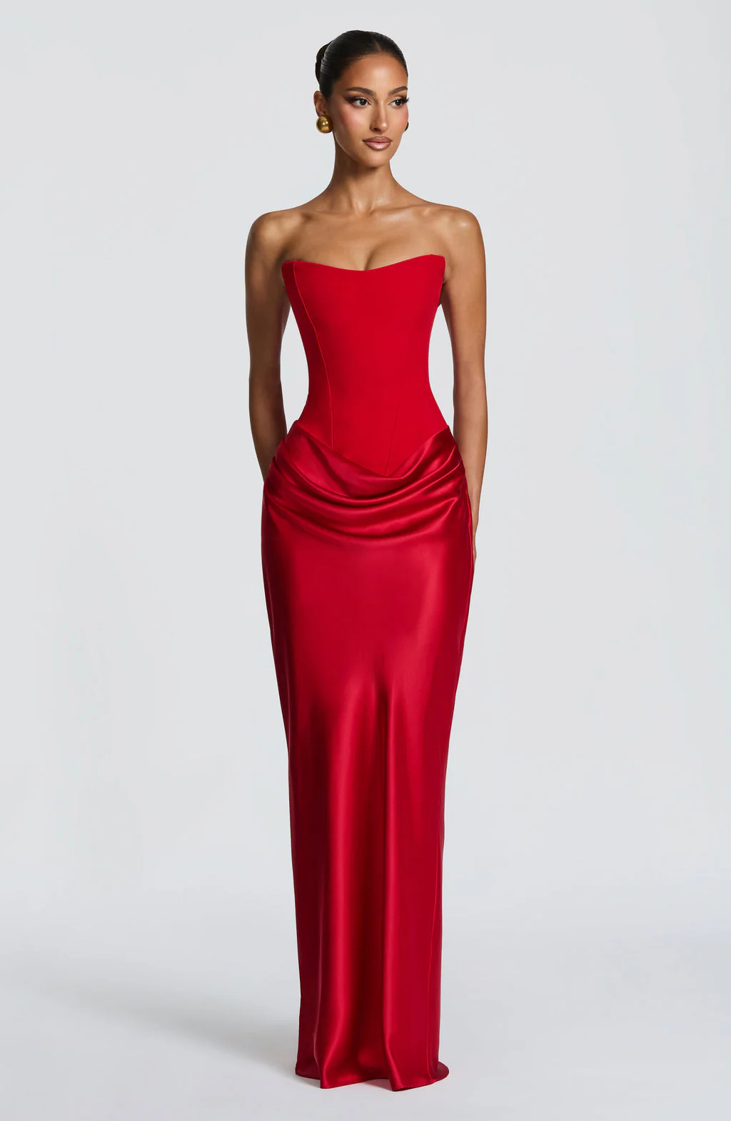 Cheri Cheri Lady Satin Draped Maxi Dress - Image 7