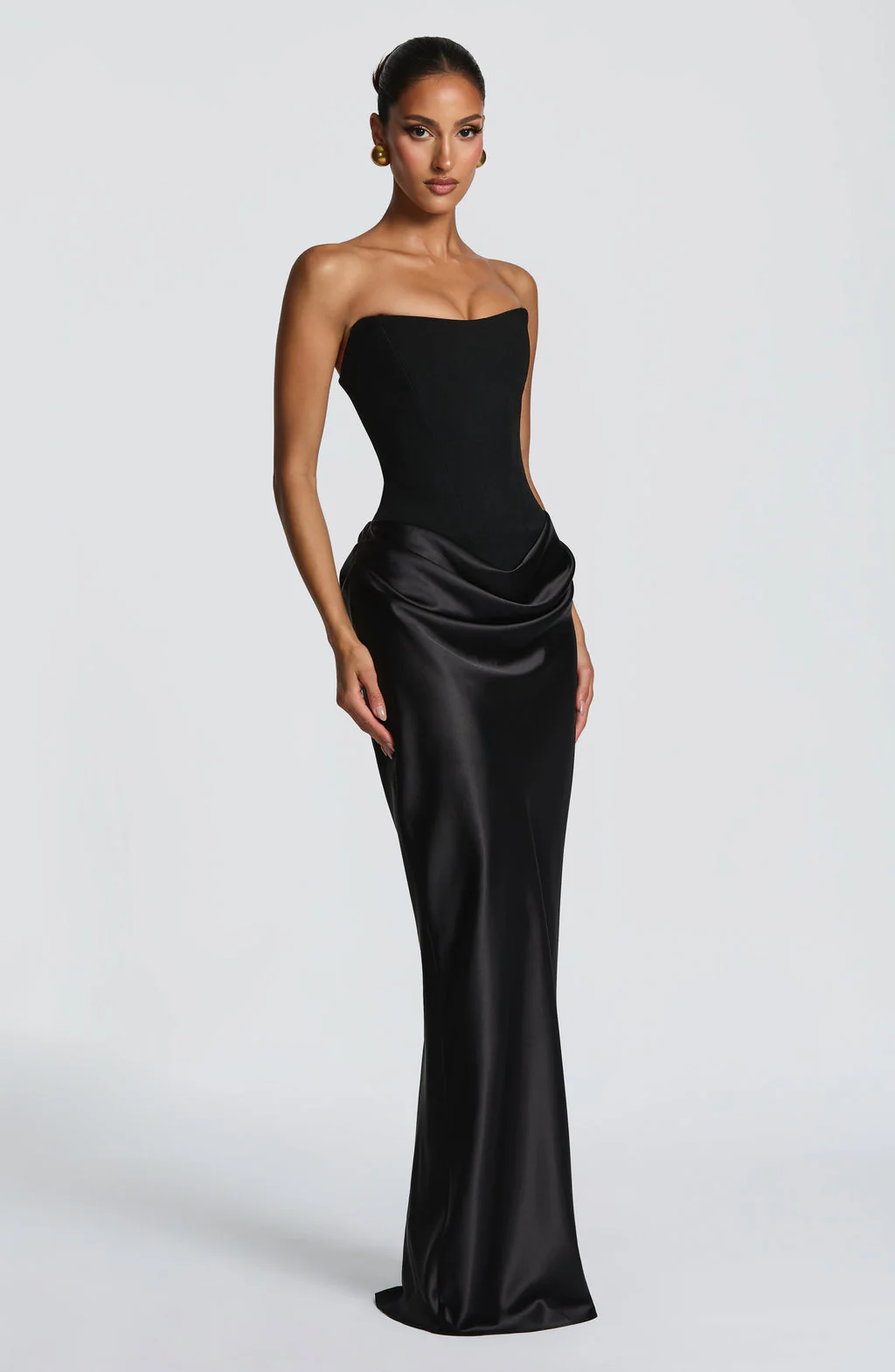 Cheri Cheri Lady Satin Draped Maxi Dress - Image 11