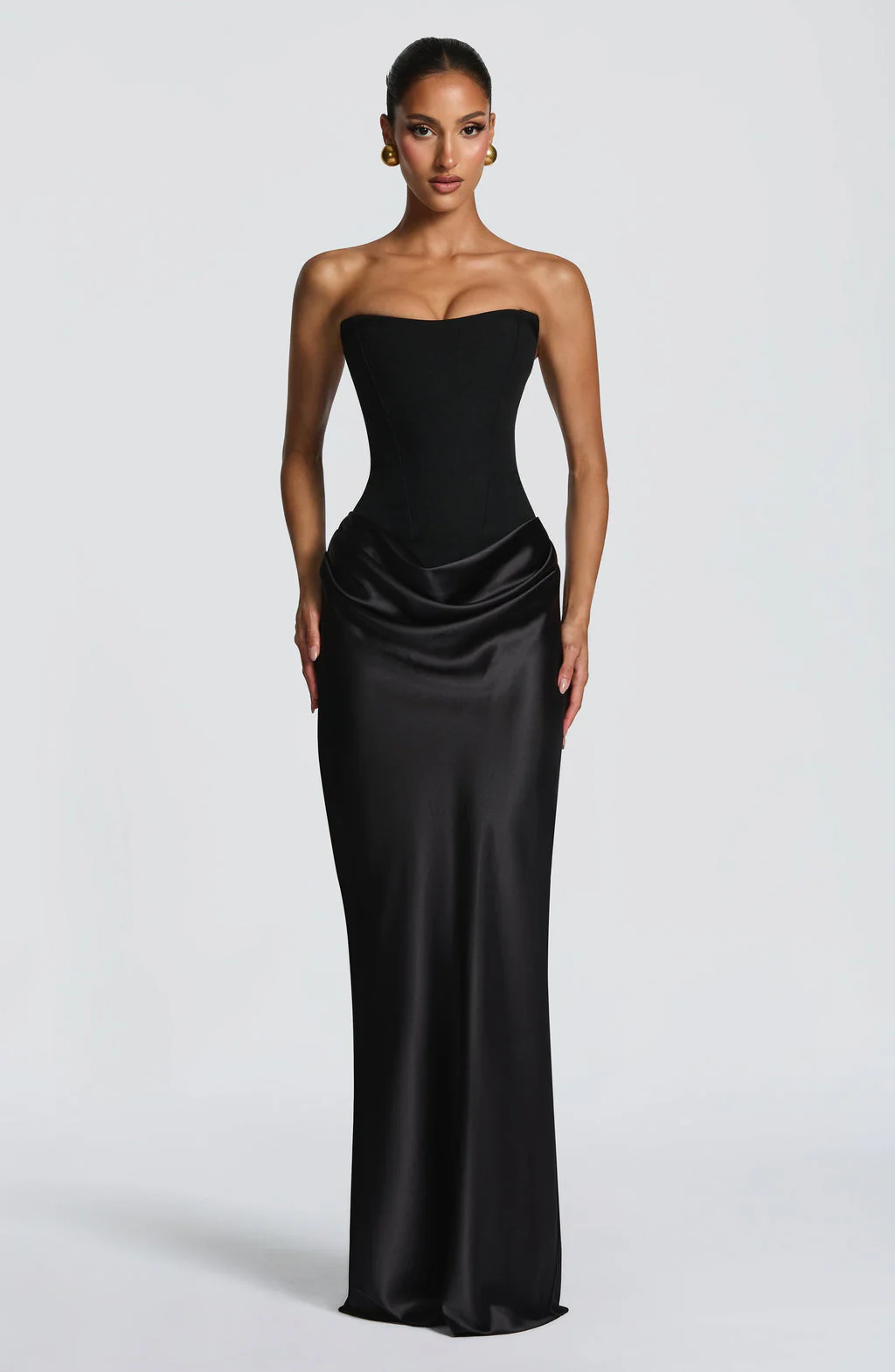 Cheri Cheri Lady Satin Draped Maxi Dress - Image 13