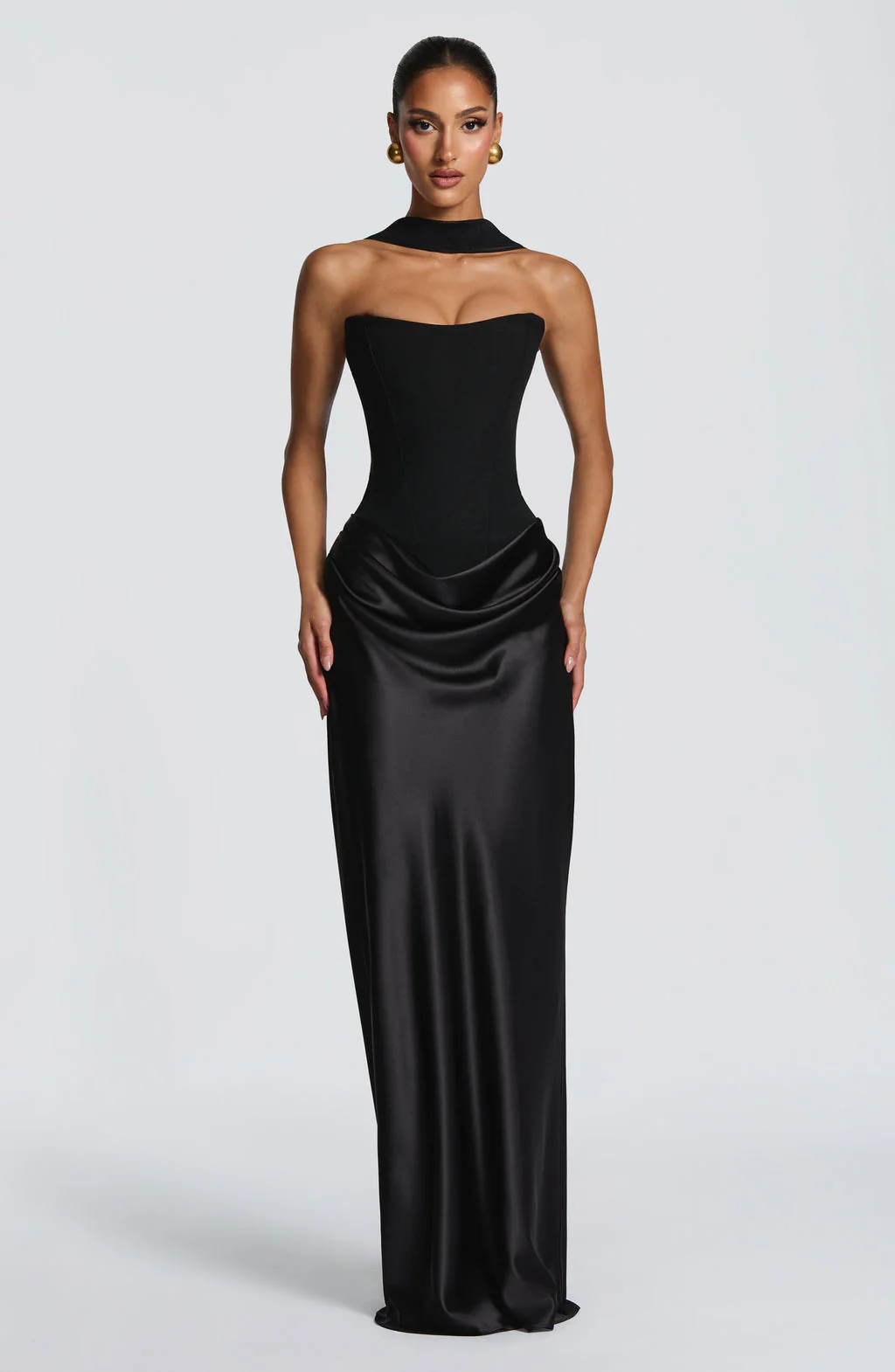 Cheri Cheri Lady Satin Draped Maxi Dress - Image 16
