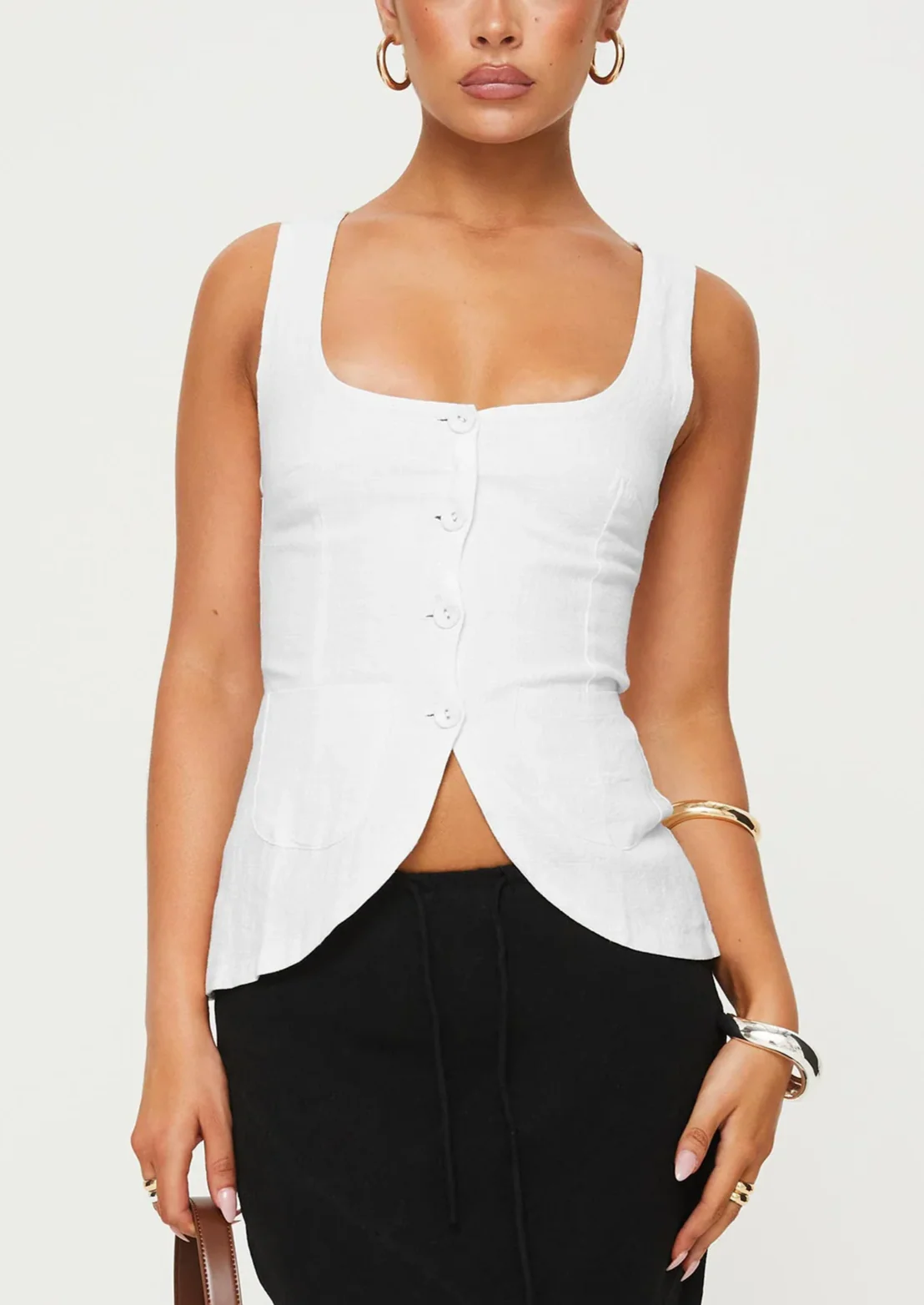 CLARA VEST TOP WHITE - Image 2