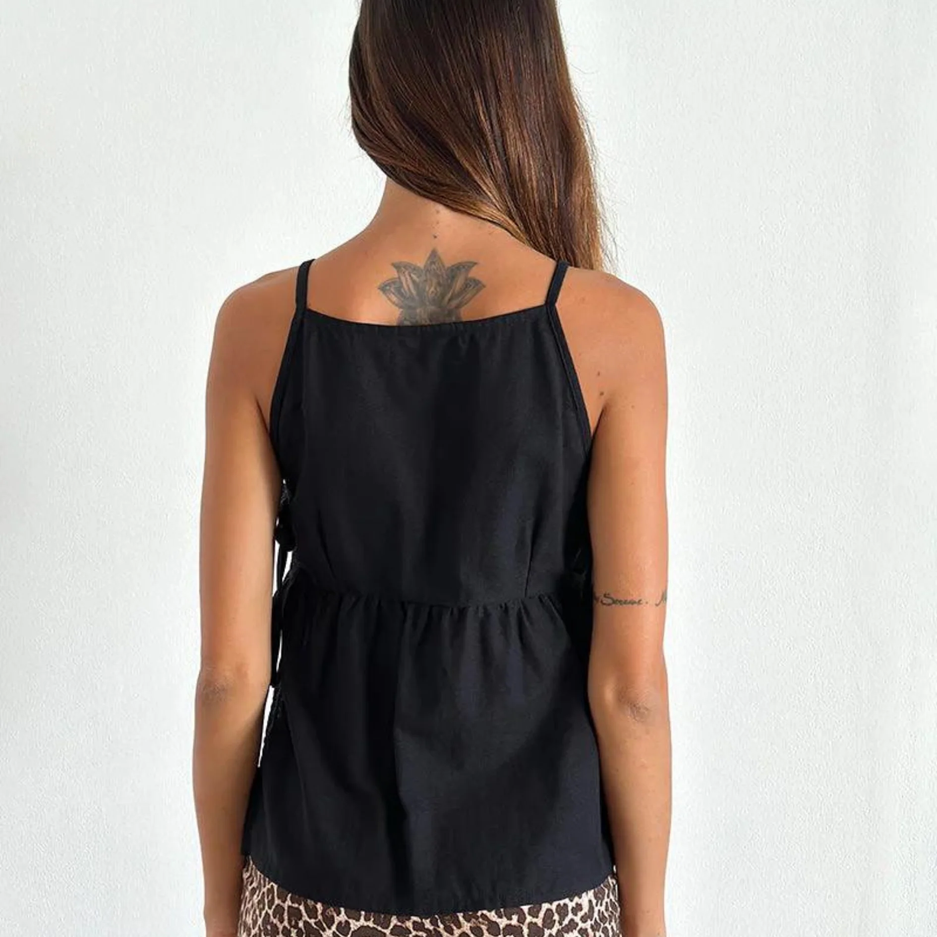 Cleo Tie Side Sleeveless Top in Black - Image 5