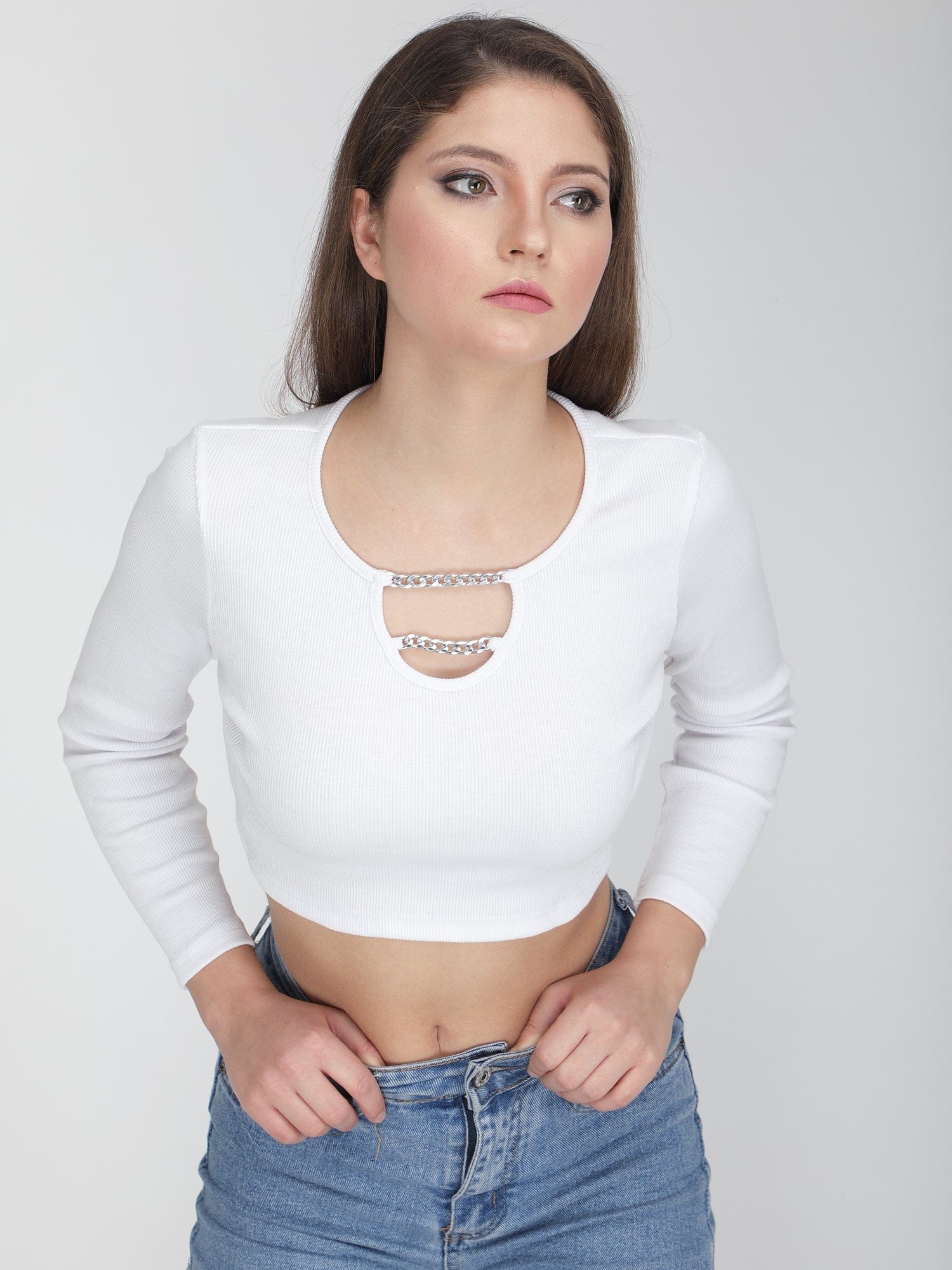 Don’t call me basic black ribbed crop top - Image 4