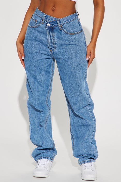 Crossover Straight Leg Jeans Medium Wash - Image 3