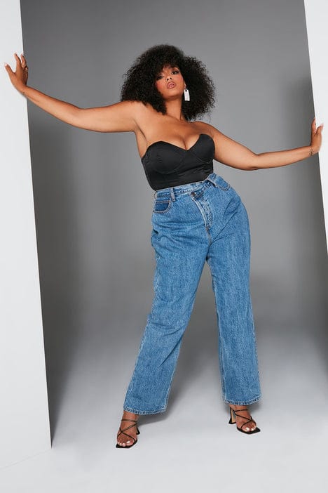 Crossover Straight Leg Jeans Medium Wash - Image 6
