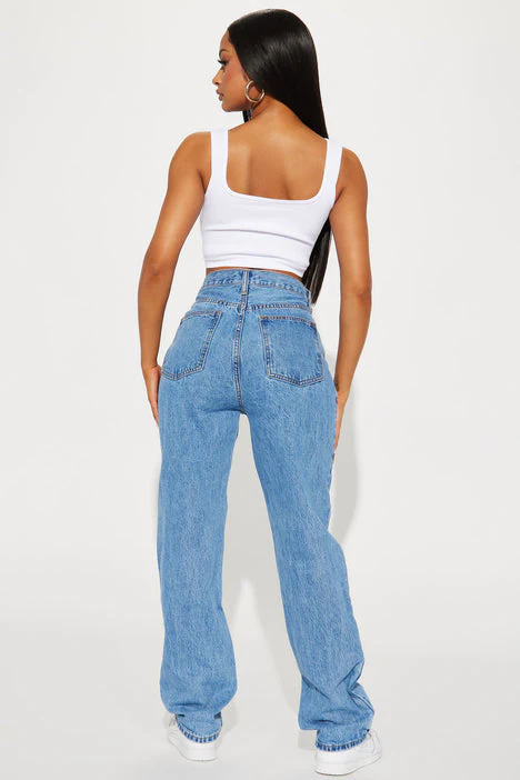 Crossover Straight Leg Jeans Medium Wash - Image 7