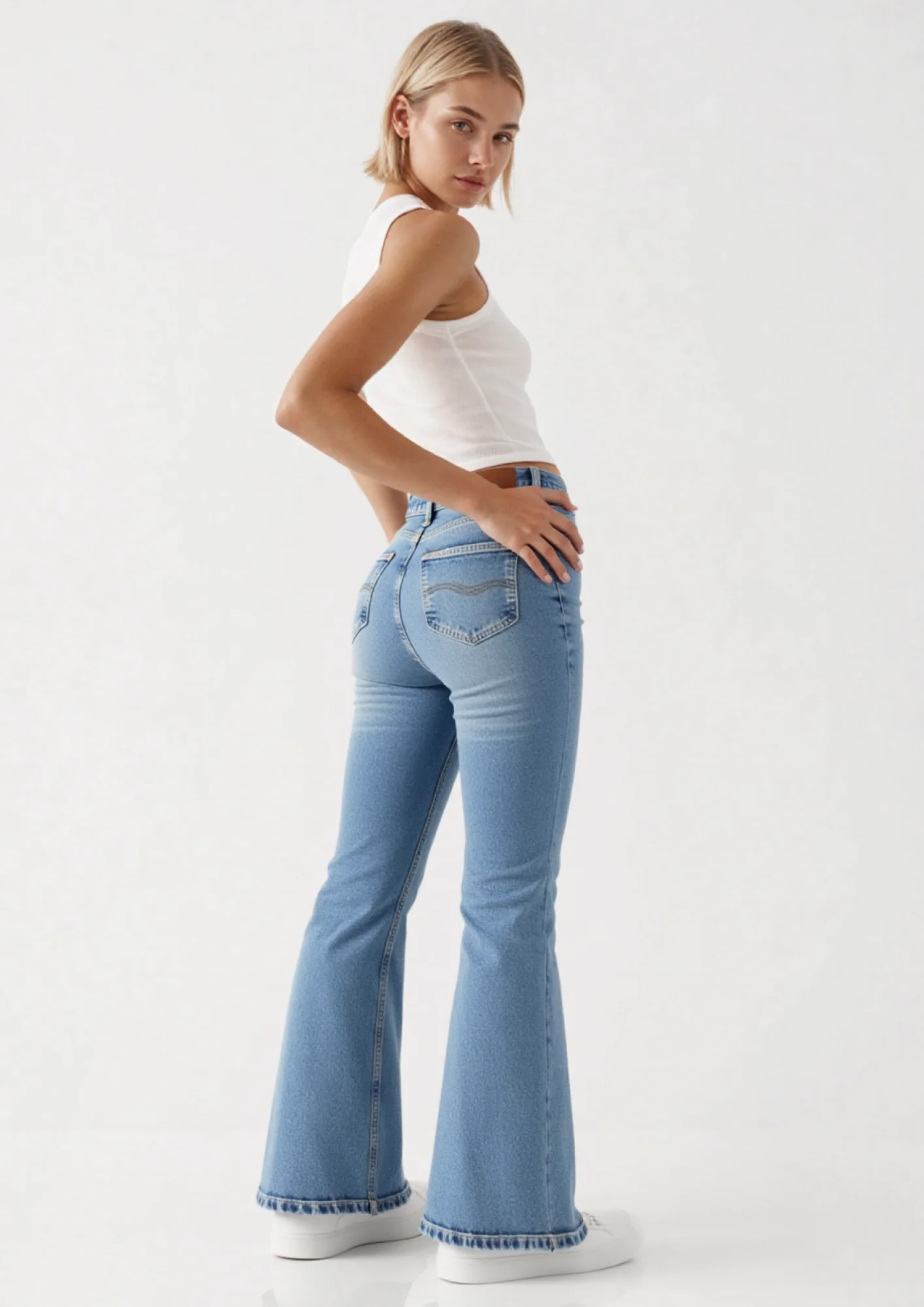 Dakota Bootcut Jeans Mid Rise Pintuck - Image 4