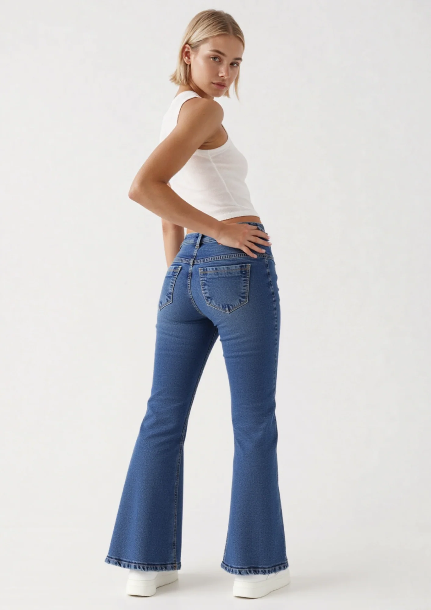 Dakota Bootcut Jeans Mid Rise Pintuck - Image 9