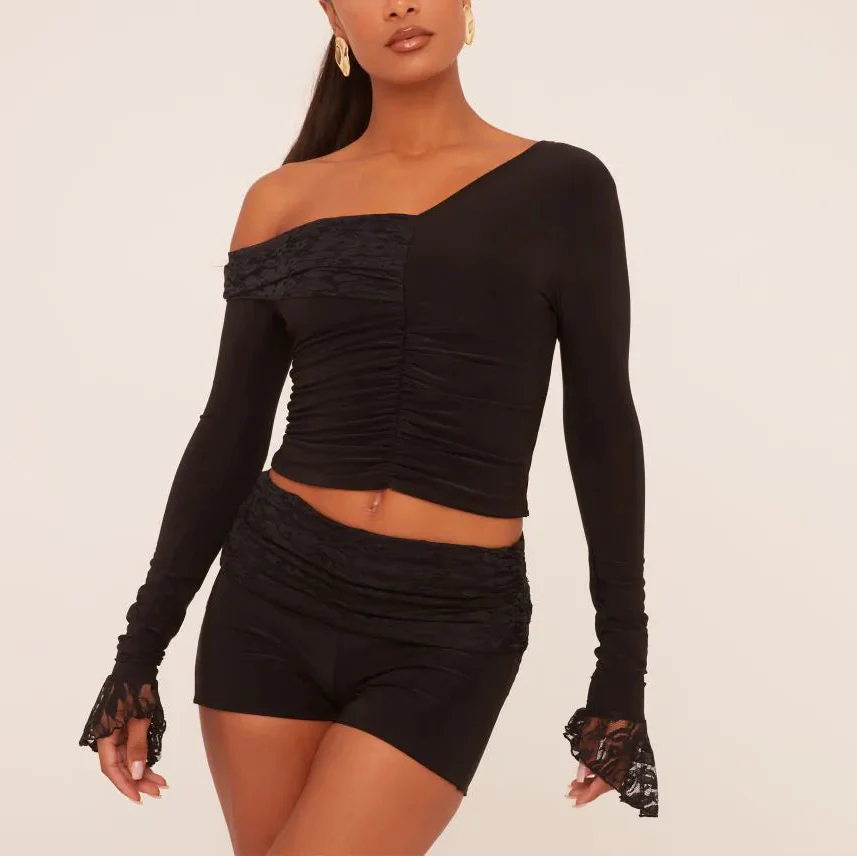 Daphne Long Sleeve Asymmetrical Top - Image 2
