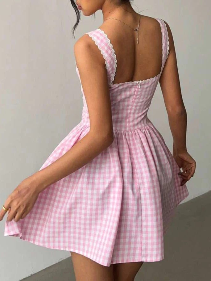 Darina strawberry gingham corset mini dress - Image 5