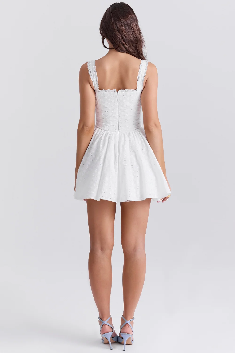 Darina white cotton broderie anglais corset mini dress - Image 6