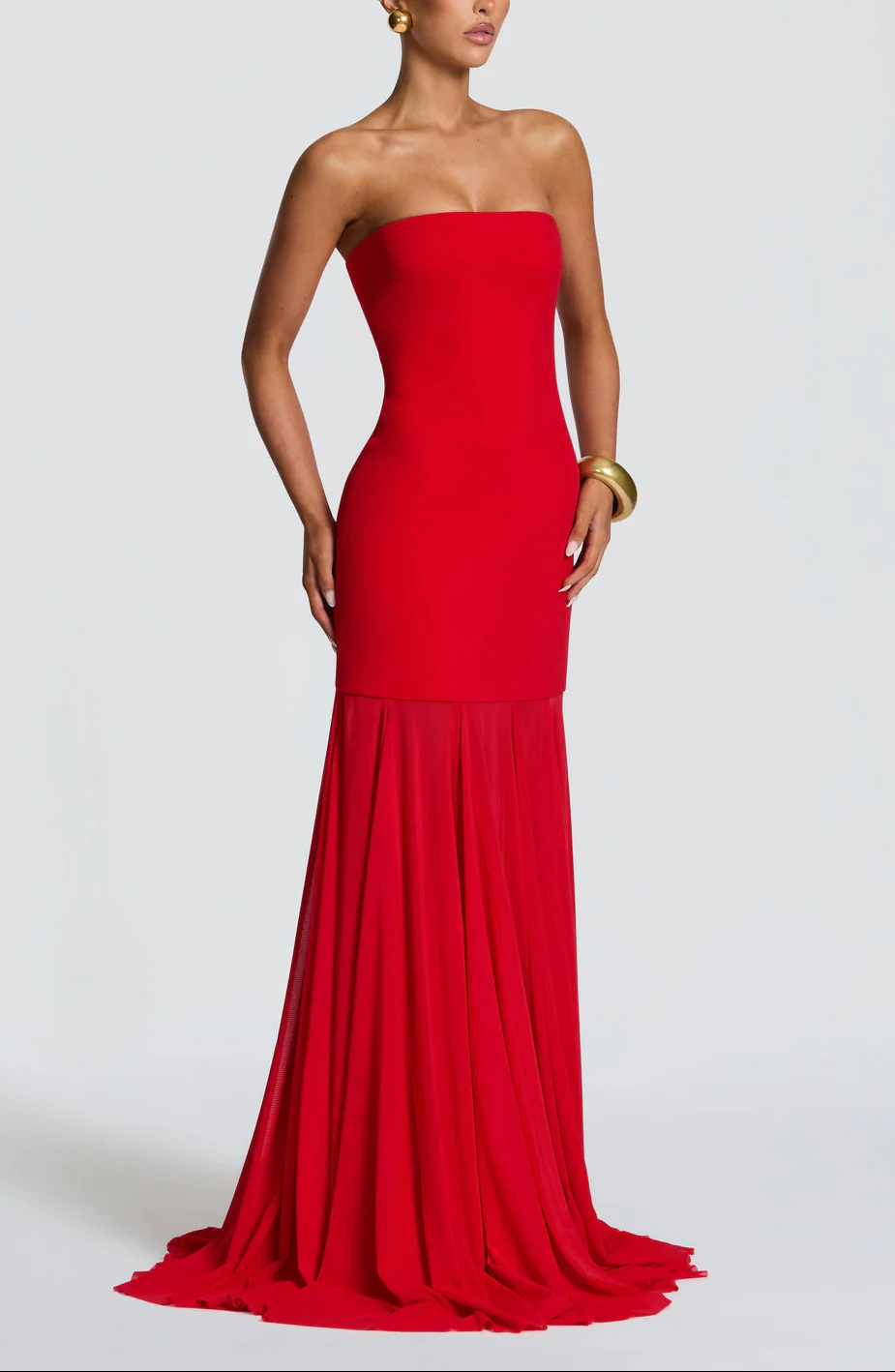 Dear Karma Red Mesh Maxi Dress - Image 6